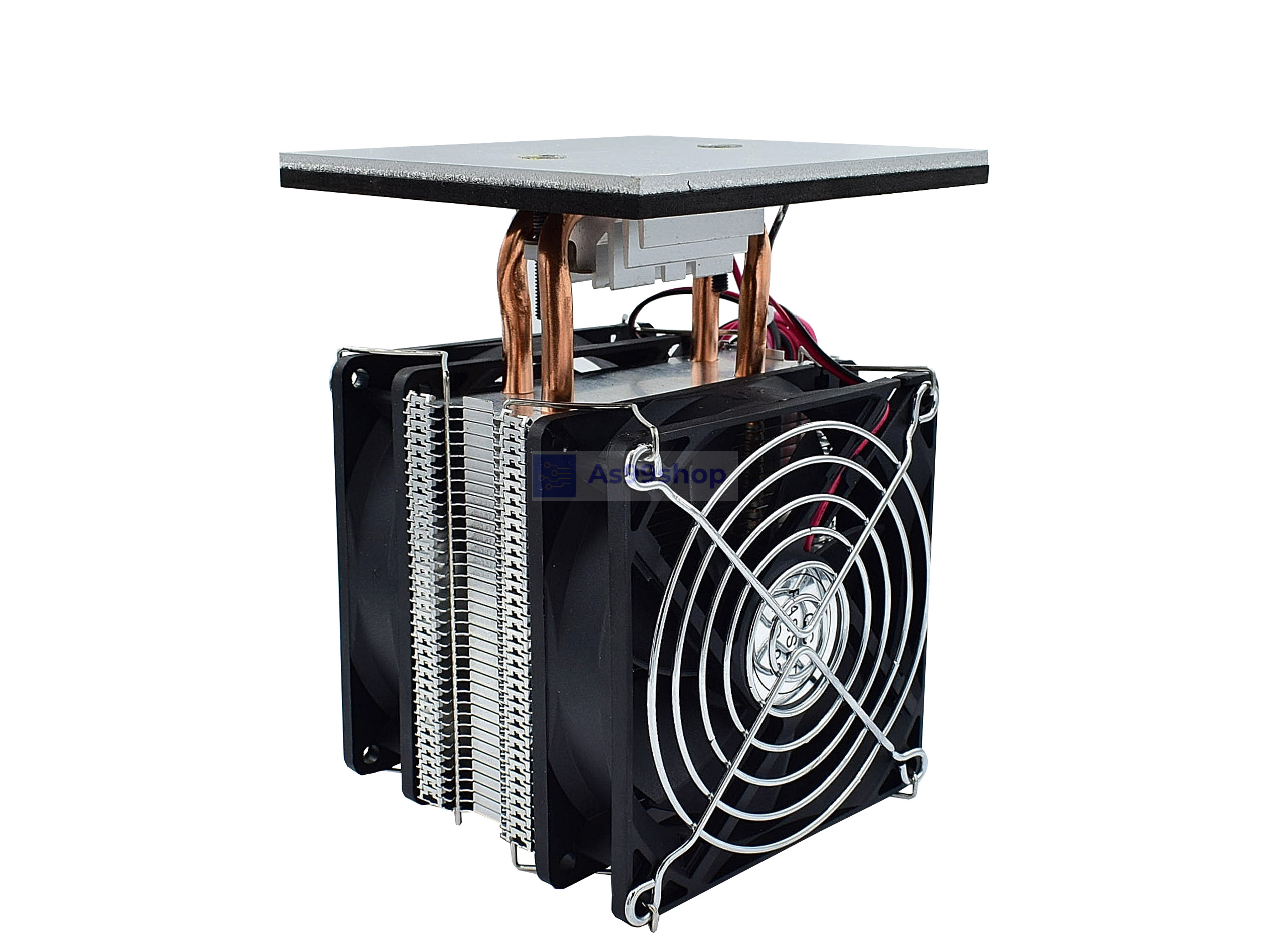 ชุดทำความเย็นบนเพลท ขนาด 100*100 mm platform cooling 2 heat pipe radiator(สินค้าประกอบเสร็จรวมแผ่นร้อนเย็น)