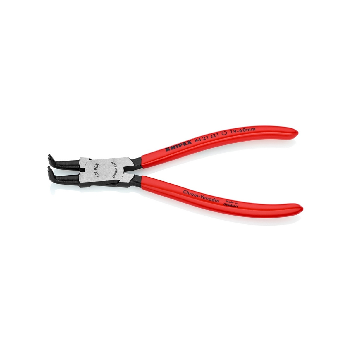 KNIPEX 44 21 J21 คีมหนีบแหวน 7" ปลายงอ ปลาย 1.8mm