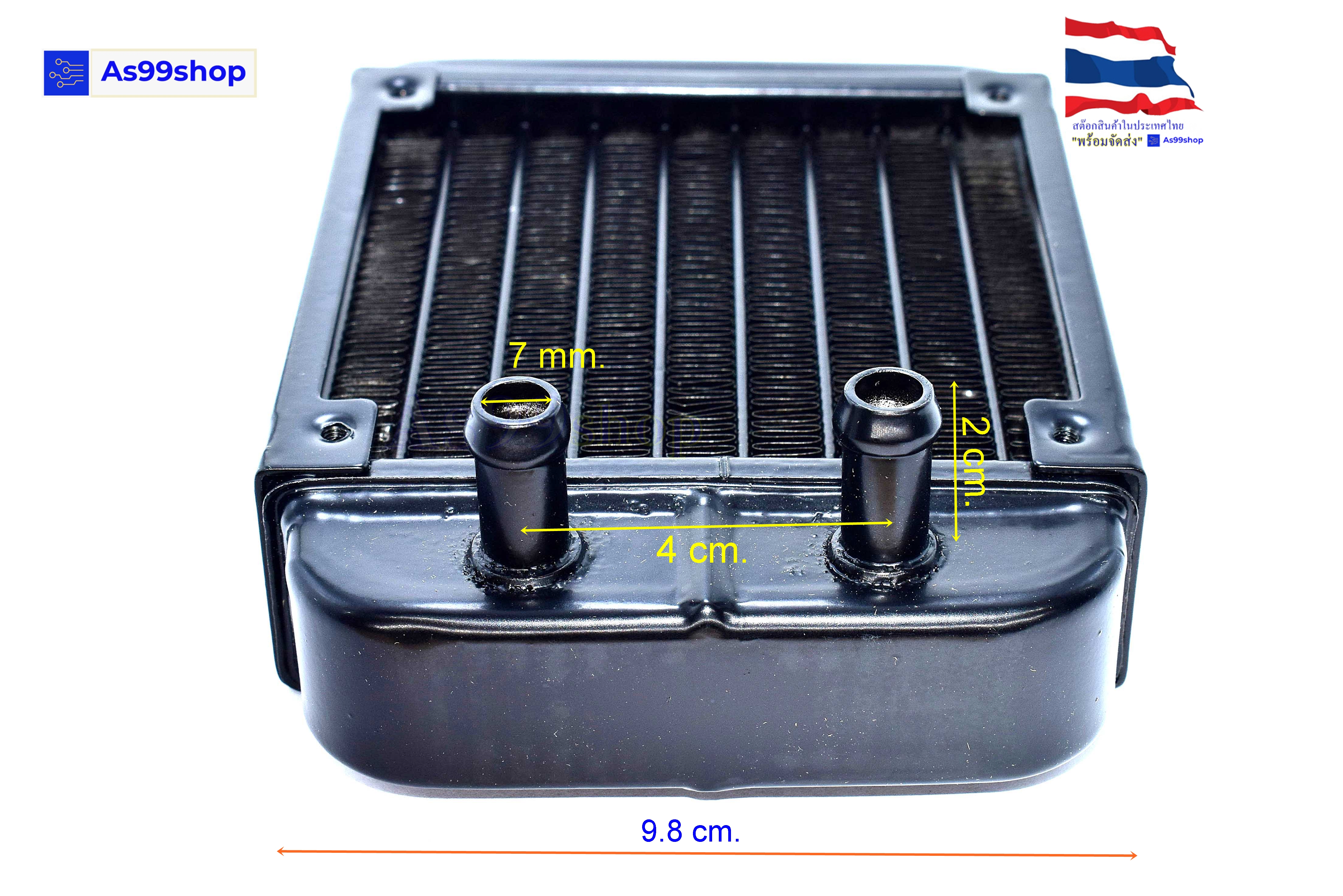 หม้อน้ำระบายความร้อน Aluminium Water Cooling Radiator ขนาด 90 mm. 10 ช่อง