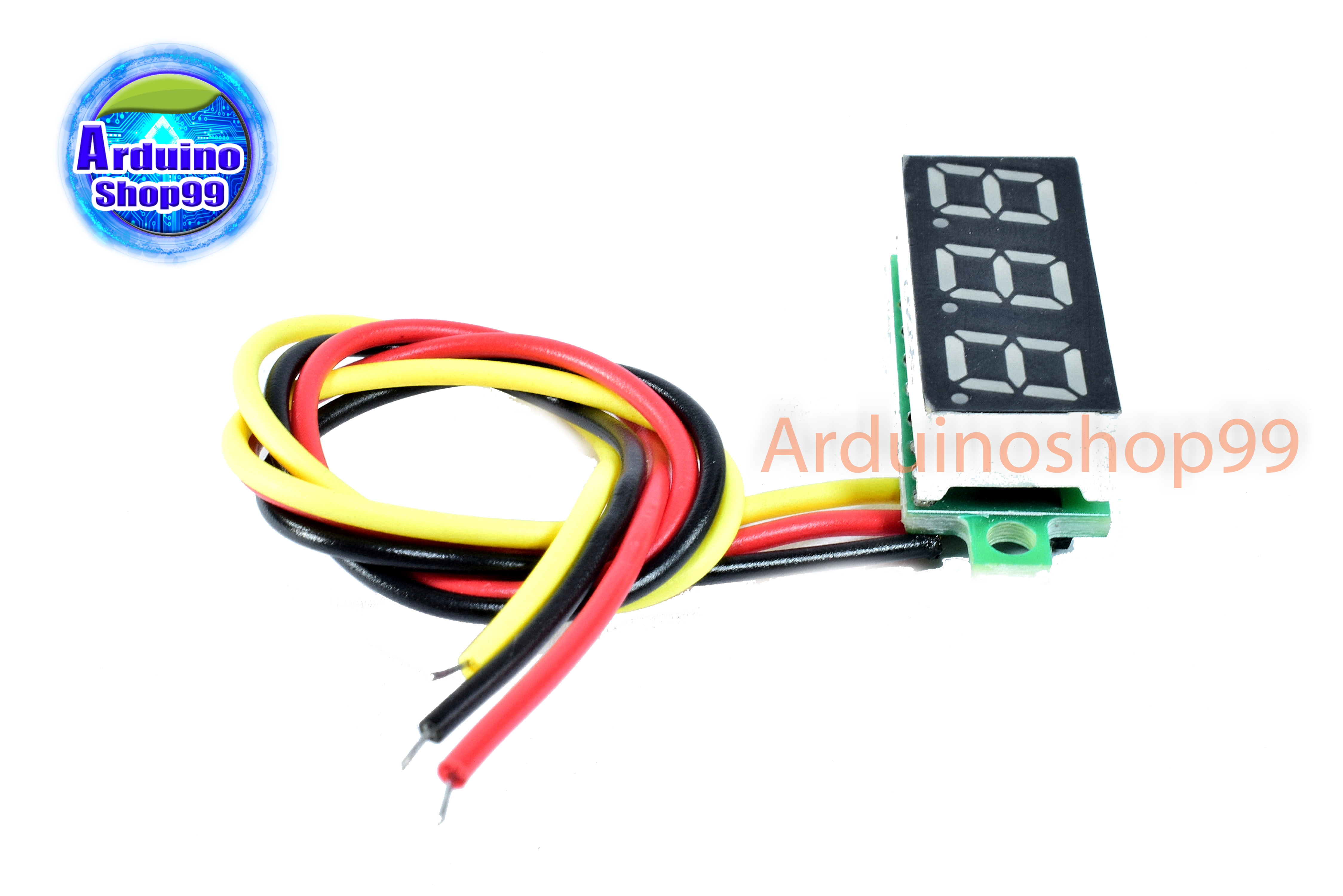 จอแสดงผล ค่าโวลต์ DC voltage meter head 0.28 inch LED DC 0V - 100V (สีแดง)