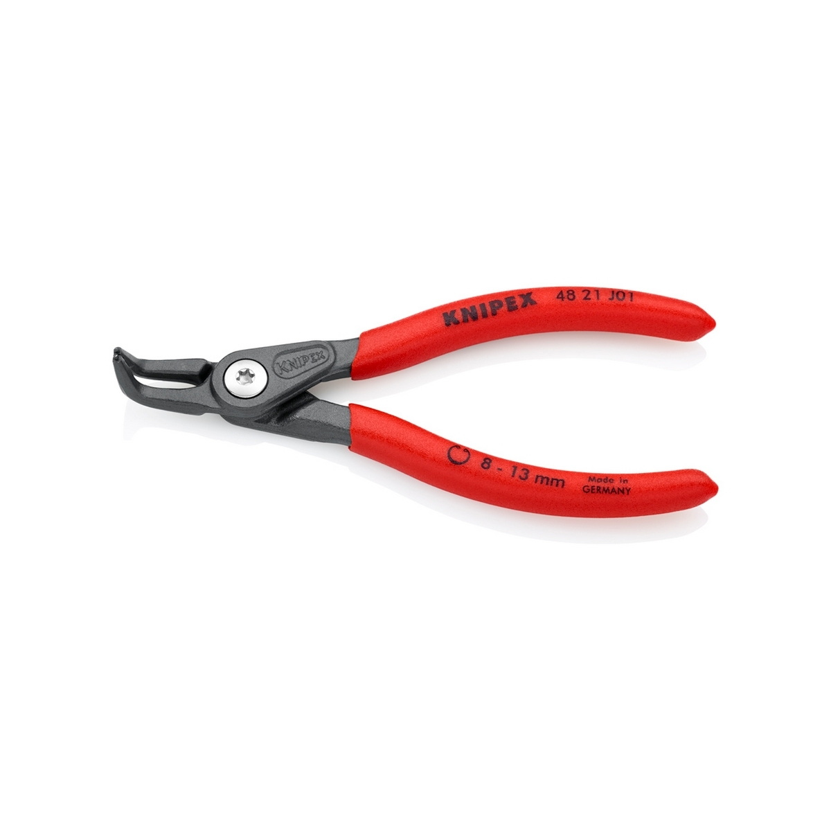 KNIPEX 48 21 J01 คีมหนีบแหวน 5" Precision ปลายงอ ปลาย 0.9mm