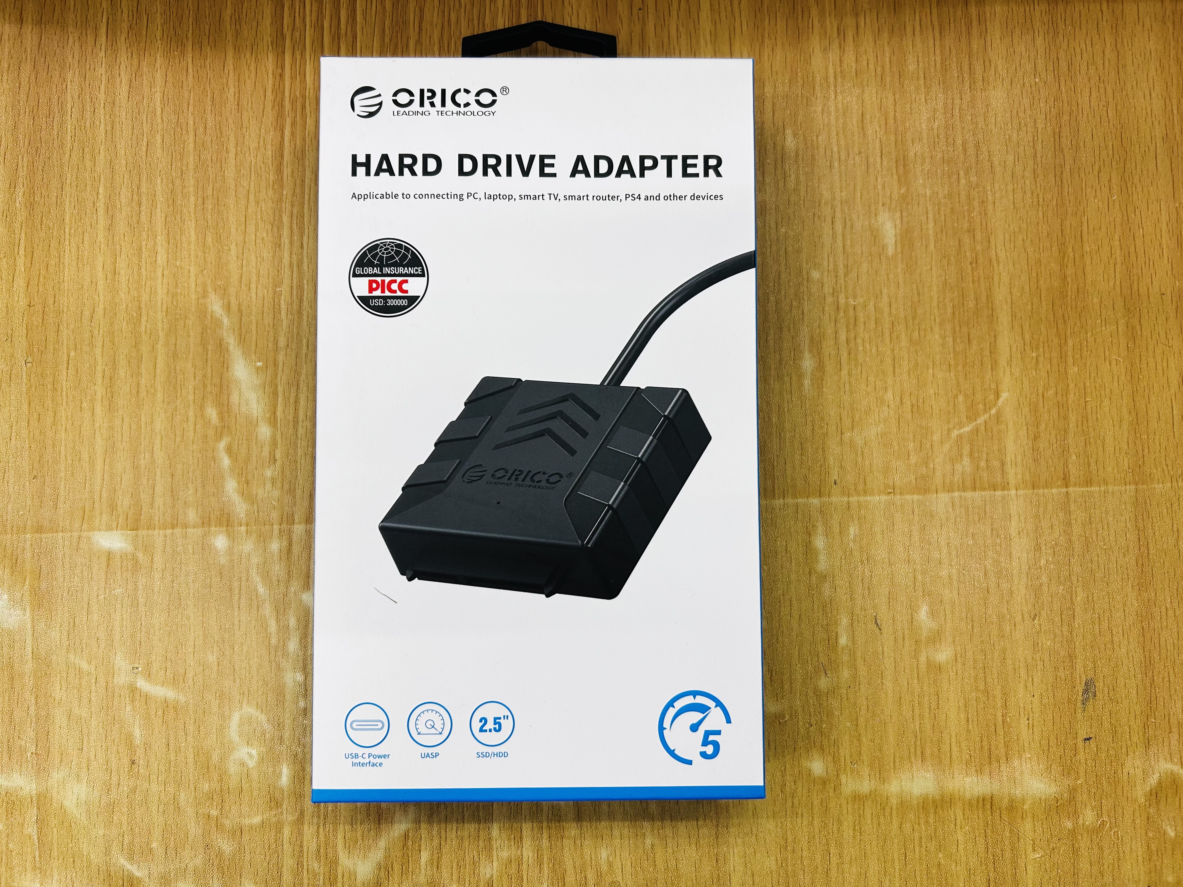 Orico UTS1-3C-03-BK-BP USB C to Hard Drive Adapter