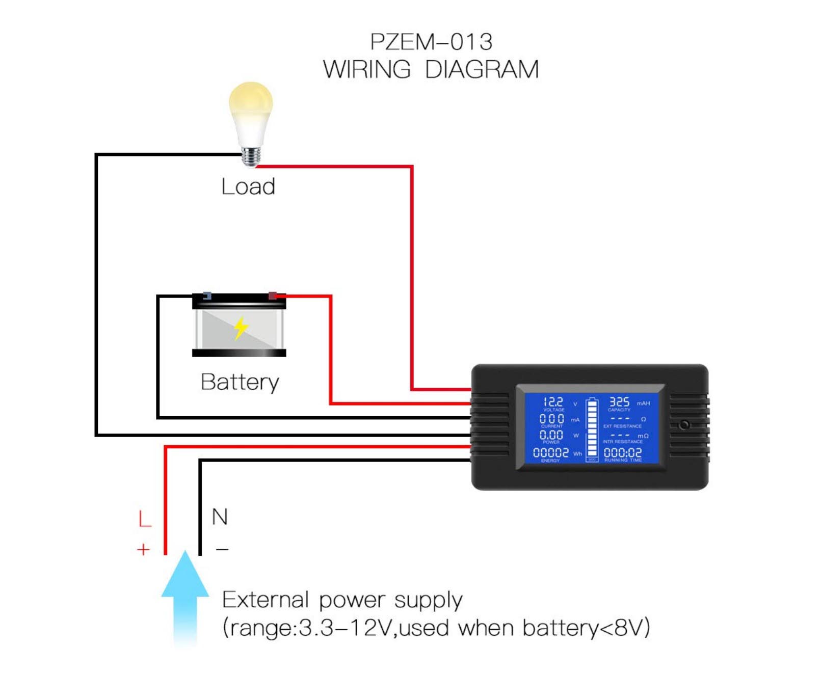 PZEM-013 / PZEM-015 วัดแบตเตอรี่ DC 0-200V ,0-300A