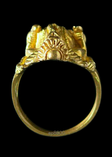 แหวนพระพิฆเนศ เนื้อทองเหลือง ขนาดเส้นผ่าศูนย์กลาง 2cm.