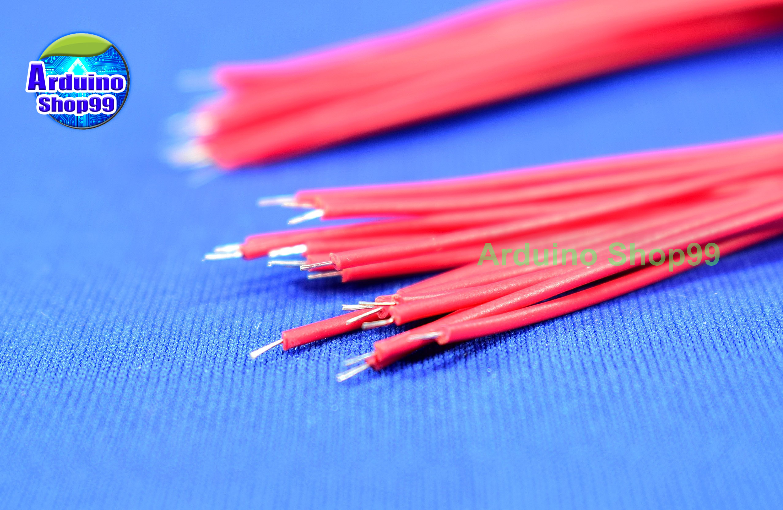 wire 20 cm-ฺฺRed-20เส้น (หัวชุบตะกั่วพร้อมบัดกรี)