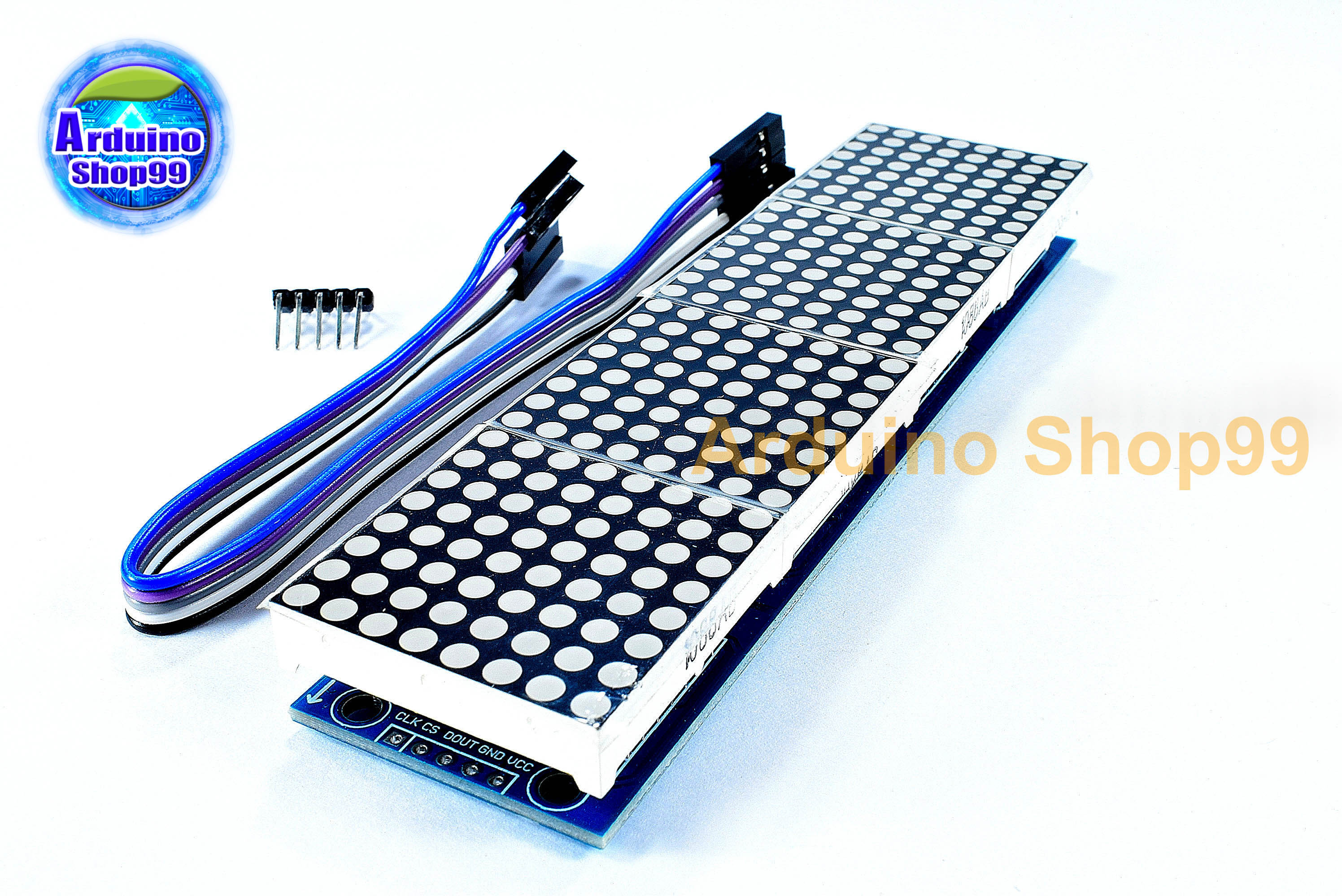 MAX7219 dot matrix module 4 in one display to send 5P line (H6A4) สีแดง (Red)