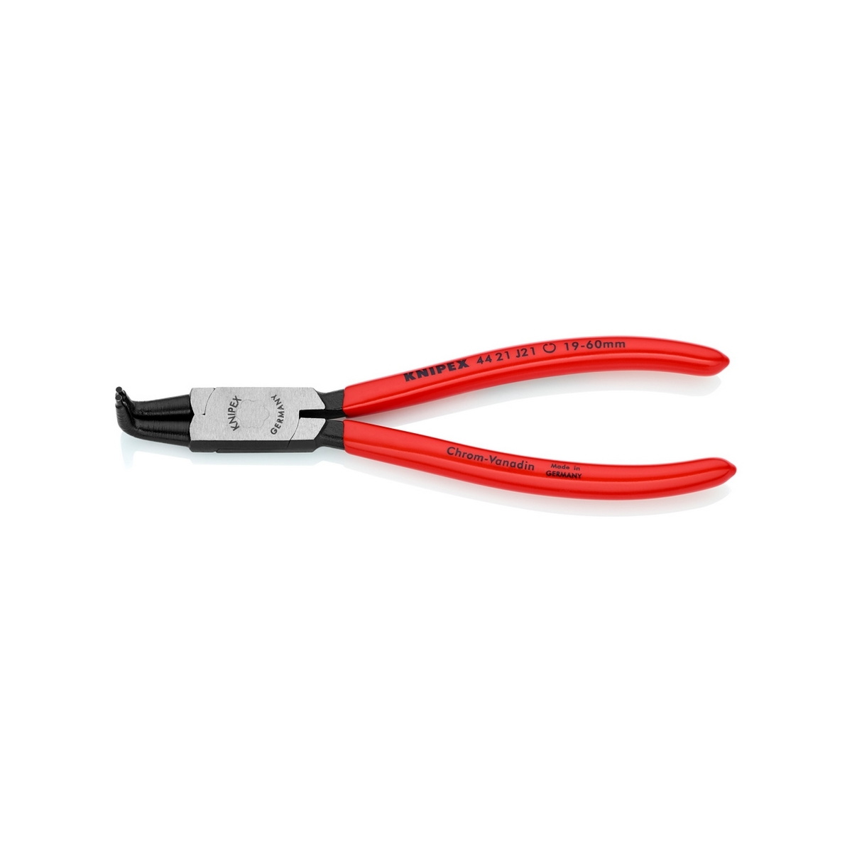 KNIPEX 44 21 J21 คีมหนีบแหวน 7" ปลายงอ ปลาย 1.8mm