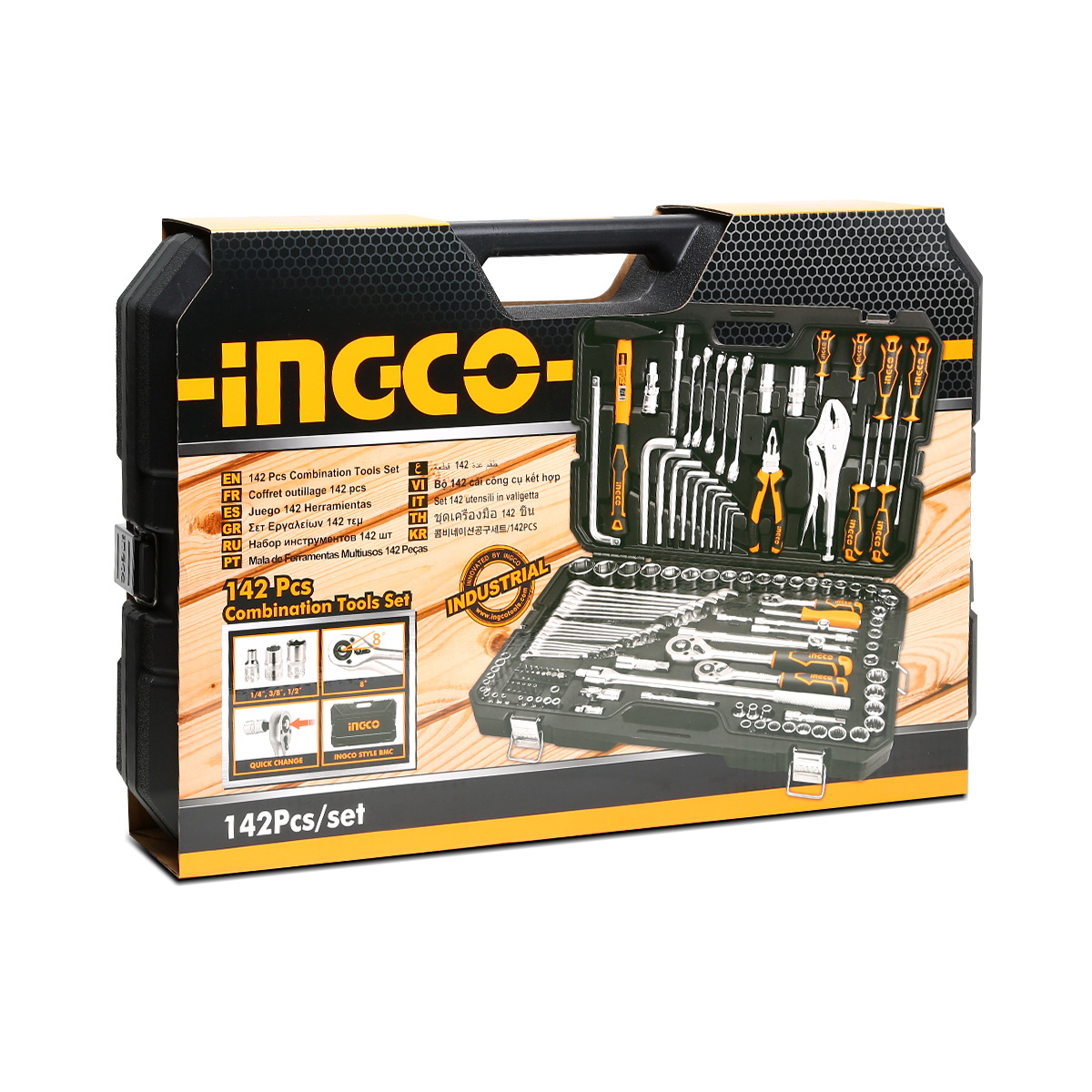 INGCO HKTHP21421 ชุดเครื่องมือช่าง 142 ชิ้น