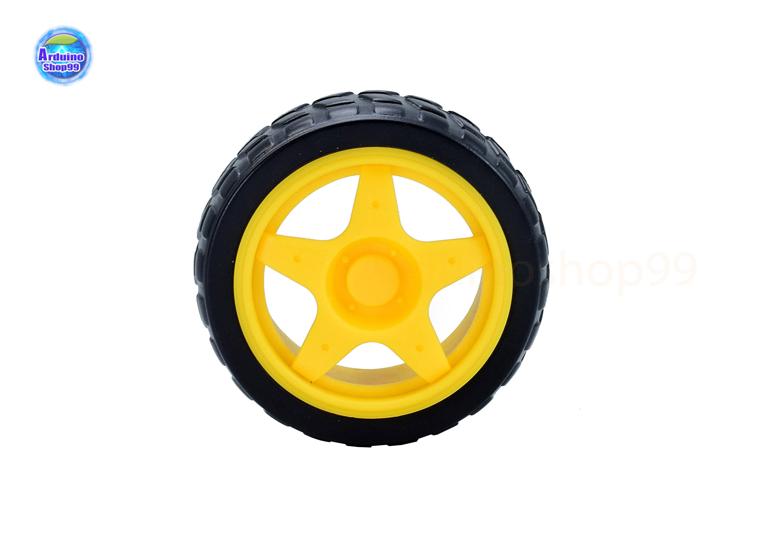 ล้อยางสำหรับ Smart Robot Car ล้อหุ่นยนต์ เส้นผ่านศูนย์กลาง 65 มม. (1 ล้อ)