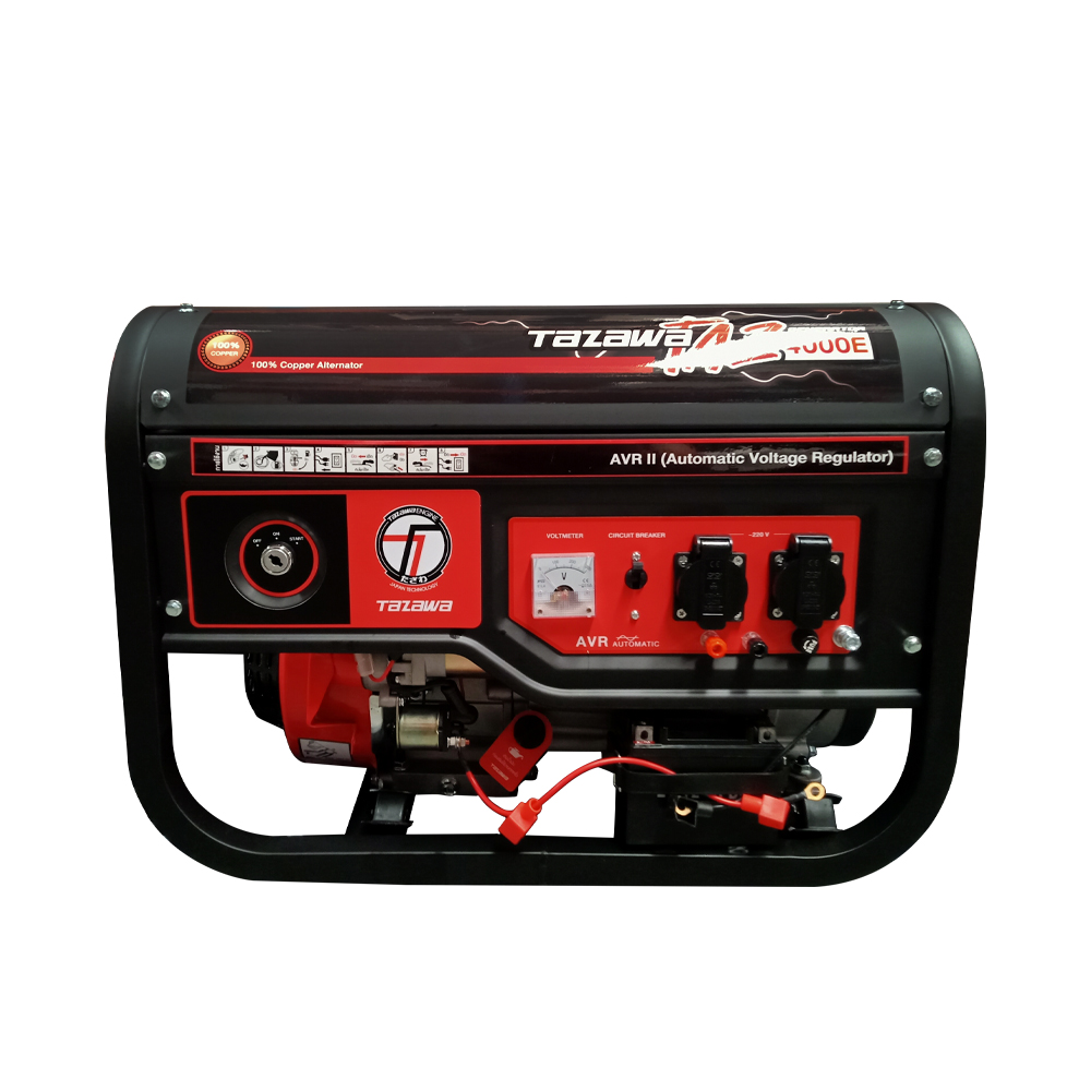 TAZAWA TAZ4000E เครื่องปั่นไฟ 3kW/220V พร้อมระบบ AVR เบนซิน 7HP กุญแจ+แบต