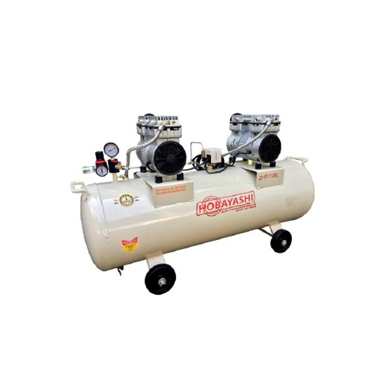 HOBAYASHI 2HP 108L ปั๊มลมโรตารี่ Oil less 108L 850Wx2