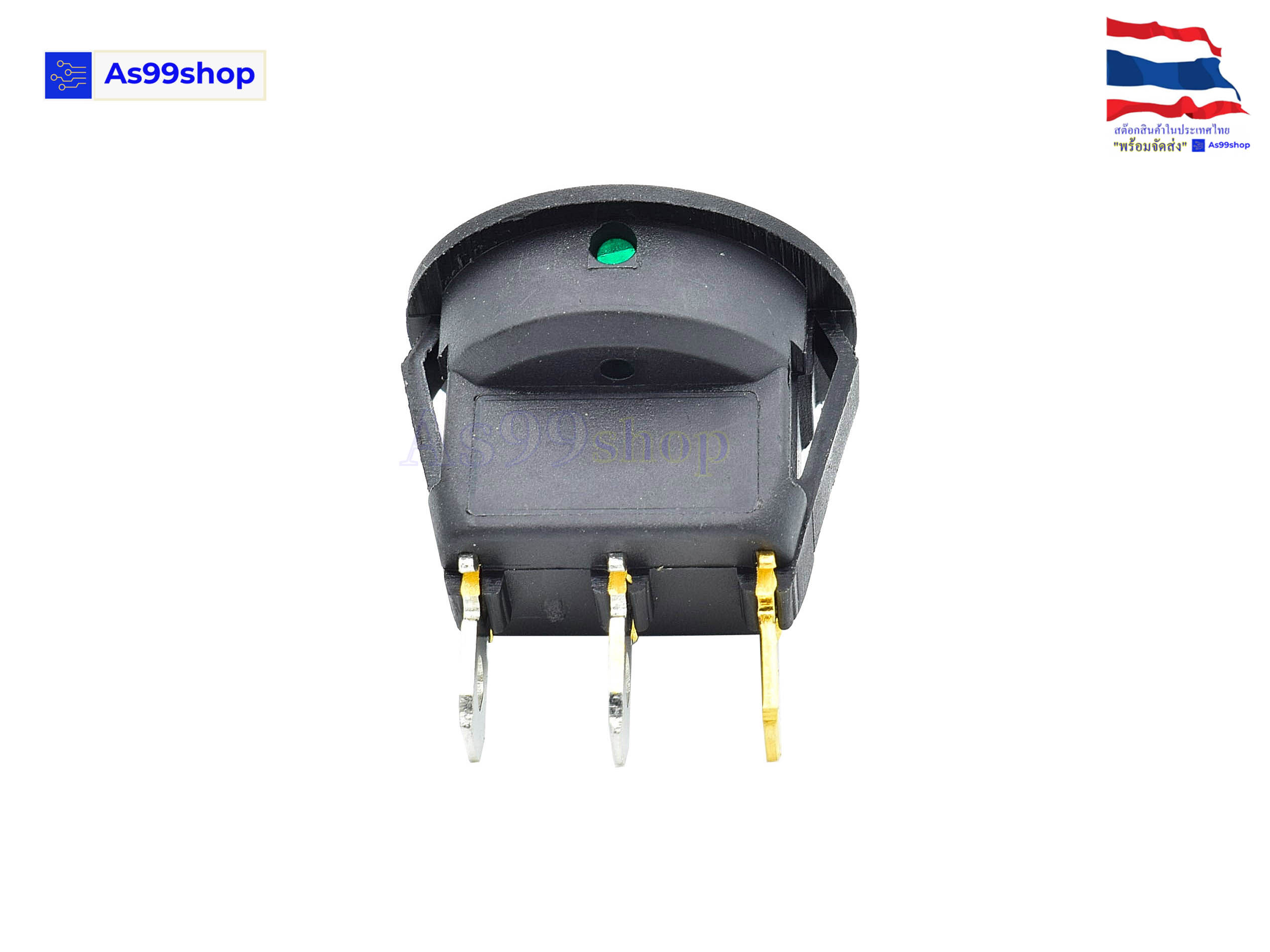 12V LED Dot Light Car Boat Auto Round ON/OFF Rocker Green( 1 ตัว)