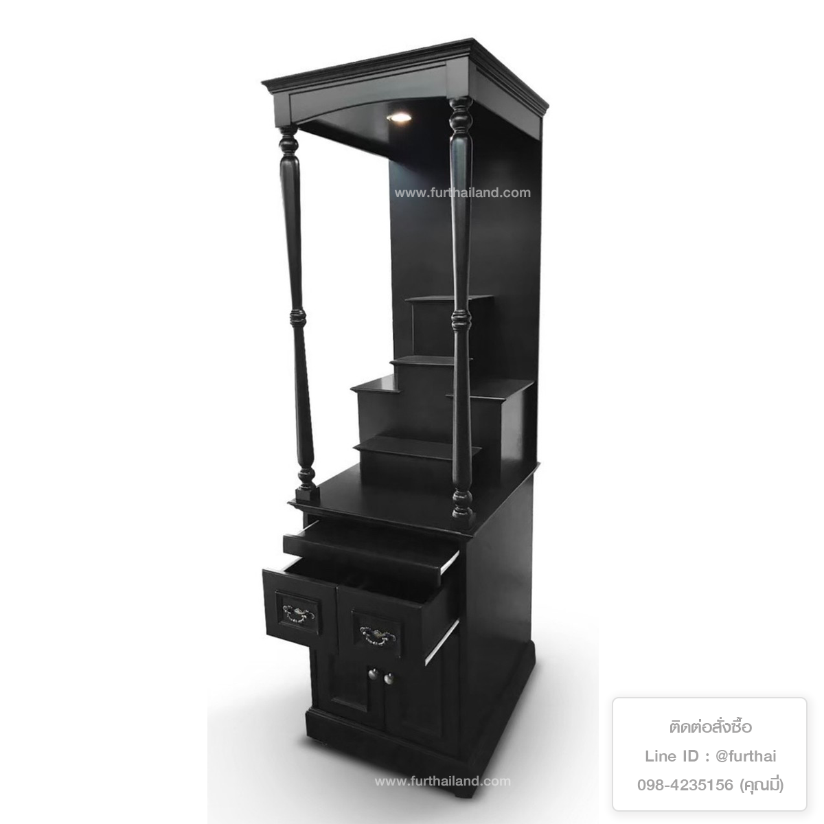 หิ้งพระทรงสูงสีดำ