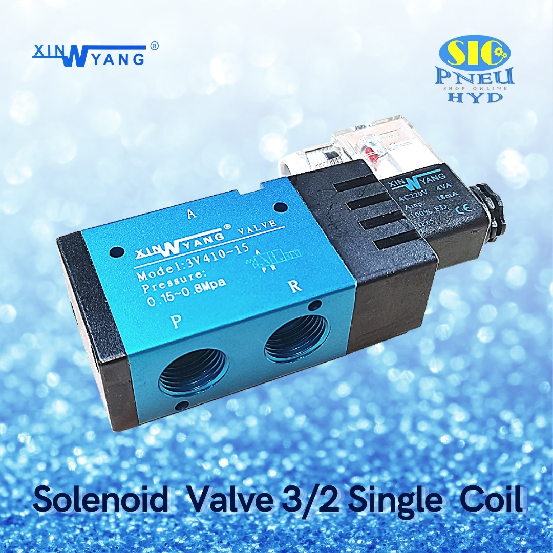 3V410 : SOLENOID VALVE XINYANG โซลินอยด์วาล์ว 3/2 SINGLE COIL PORT 1/2" PT