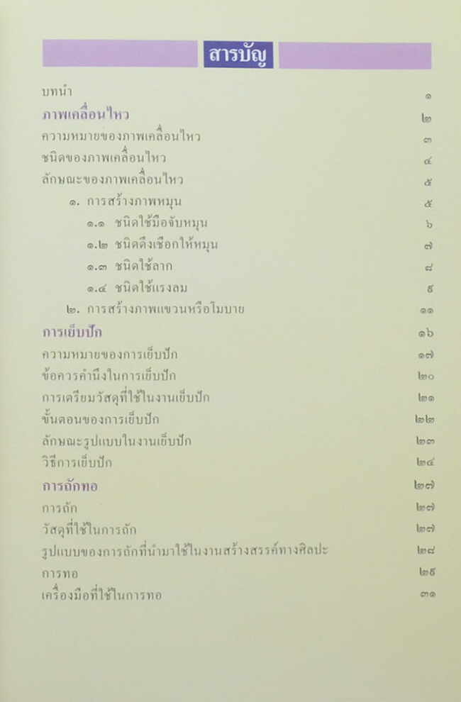 หนังสืออ่านประกอบอ้างอิง ชุดศิลปะสำหรับเด็กประถม เรื่อง ภาพเคลื่อนไหว เย็บปักและถะกทอ