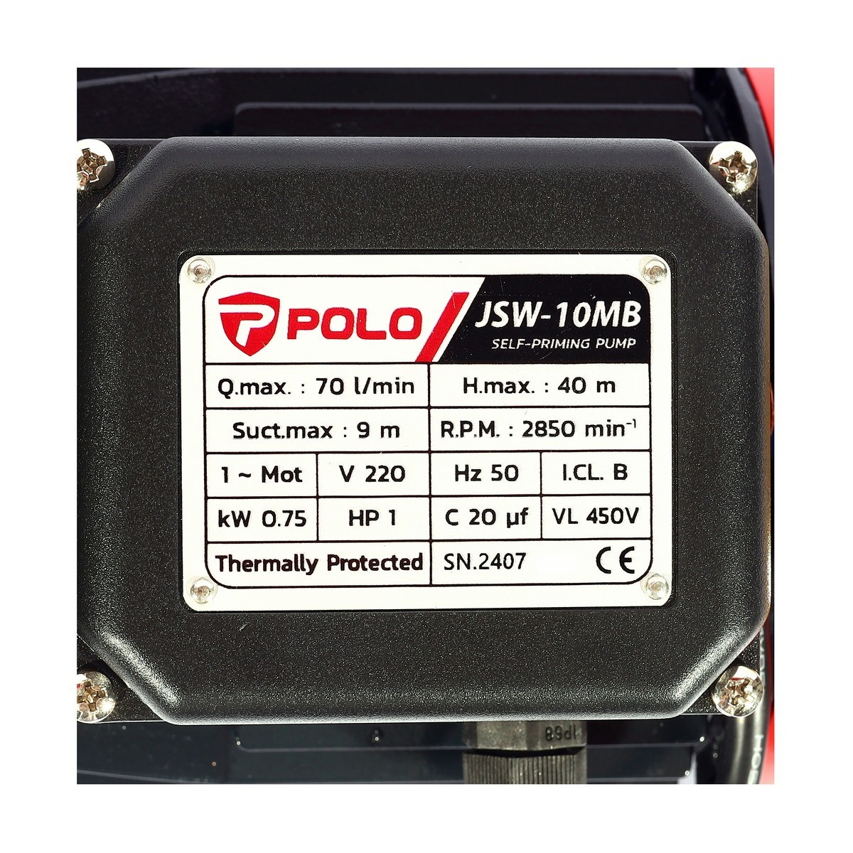 POLO JSW-10MB ปั๊มหอยโข่ง 1"x1" 1HP H.40m 70L/min