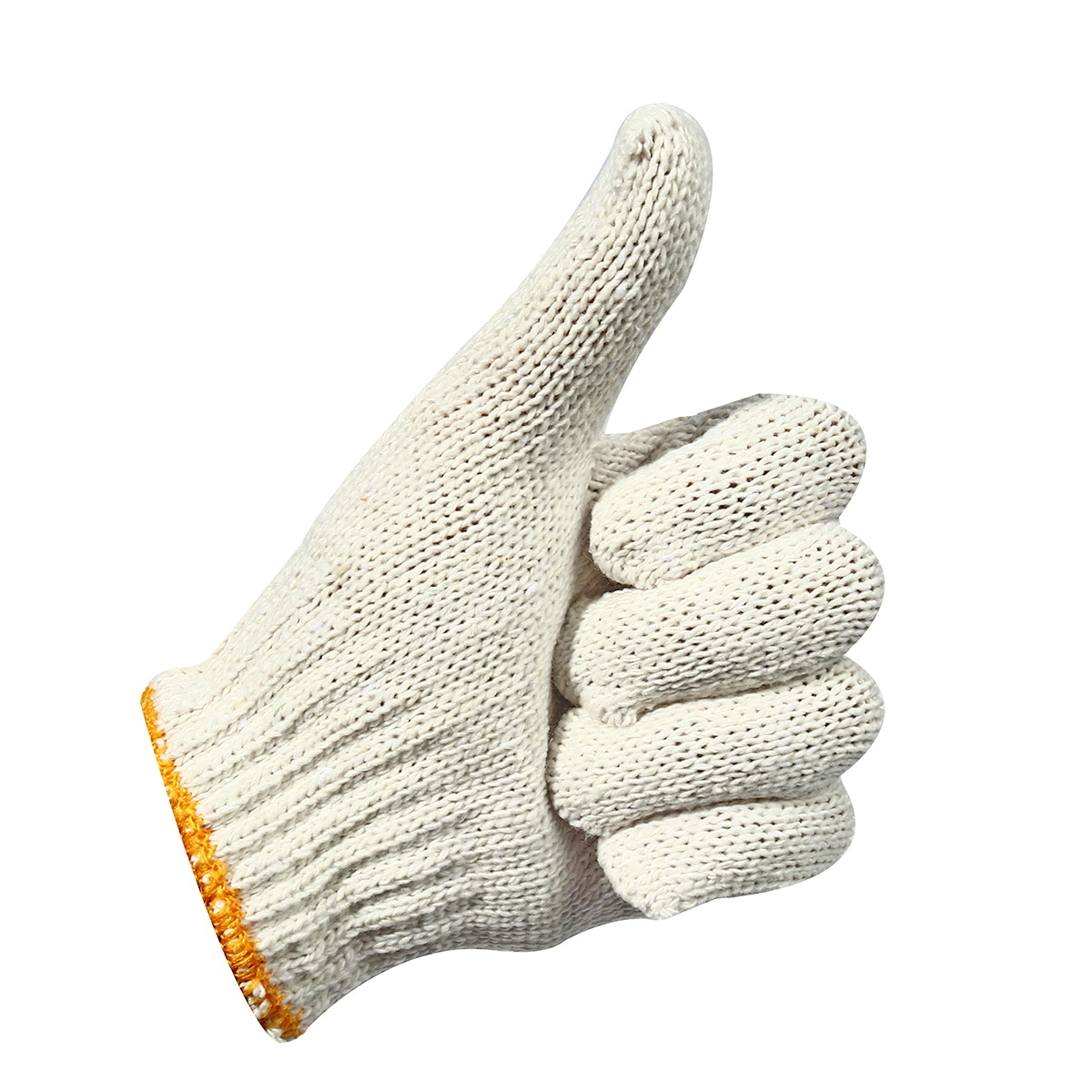 ถุงมือผ้า สีขาว ขอบส้ม 700g