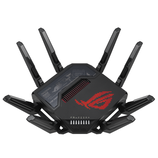 ROG Rapture GT-BE98 GT-BE98 Quad-band WiFi 7 (802.11be) Gaming Router, support new 320MHz bandwidth & 4096-QAM, dual 10G ports, backup WAN, Triple-level Game Acceleration, Mobile Game Mode, AURA RGB, AiMesh support, subscription-free network security and