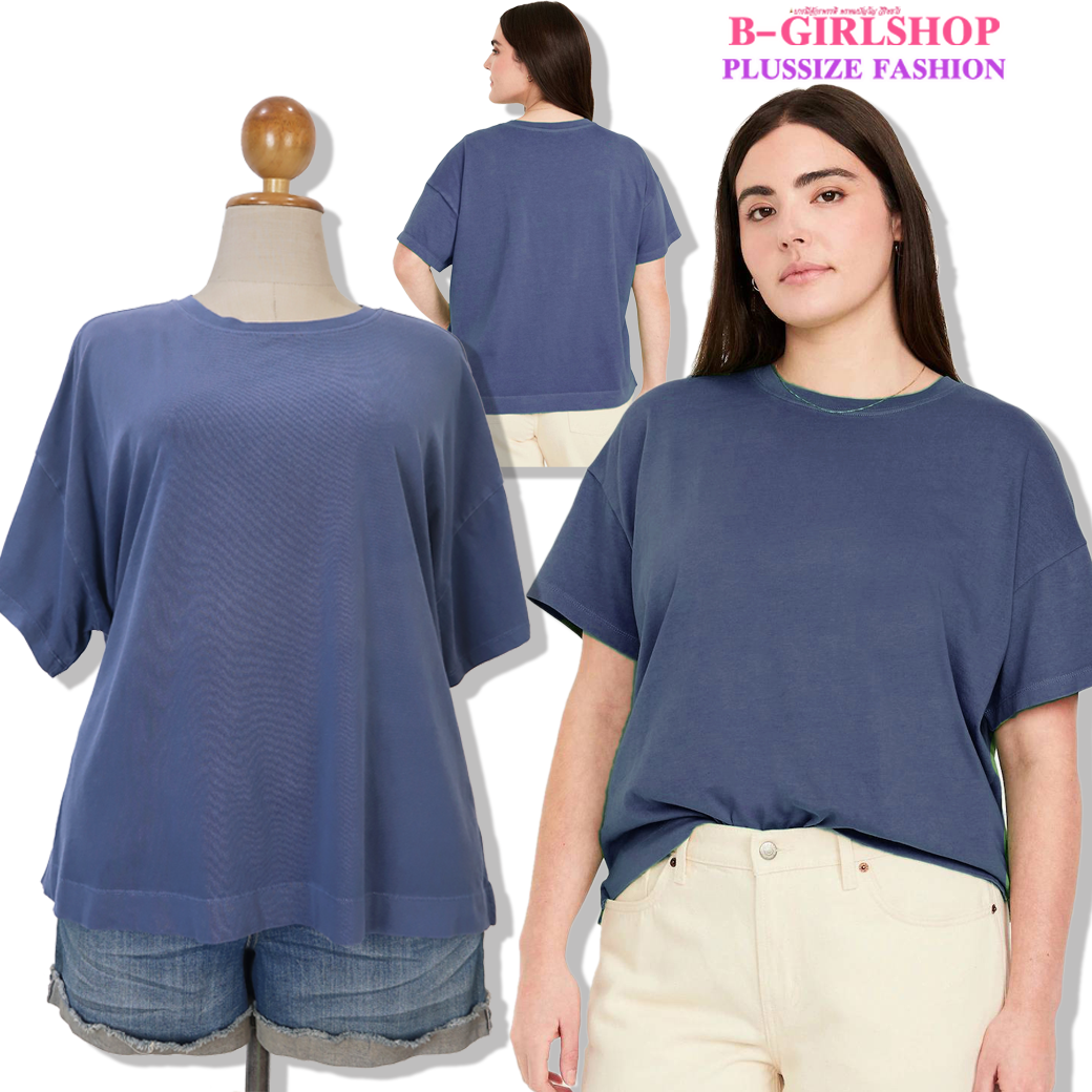 Ha6118 *แบรนด์นอก Old Navy ตัดป้าย* ไซส์ 2X เสื้อยืดผ้าคอตตอนฟอกสีกรมท่าผ้าเนื้อดี นุ่มใส่สบาย รอบอก 54 ยืด 58 วงแขน 22 - 26 ชาย 56 - 60 ยาว 26.5 นิ้ว