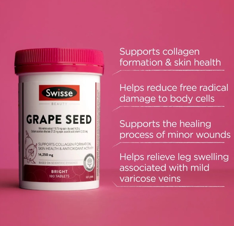 สูตรใหม่ Swisse Grape Seed Bright with Nicotinamide