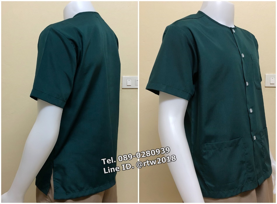 เสื้อสปาสีเขียวแก่ (รหัส D3)