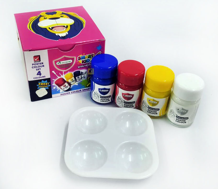 สีโปสเตอร์ มาสเตอร์อาร์ต ชุดสมาร์ทคิดส์ 4 ขวด/กล่อง ขนาด 15 มล.