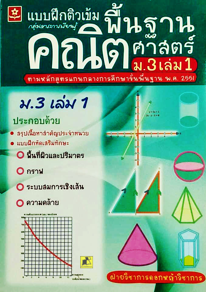 แบบฝึกติวเข้มพื้นฐานคณิตศาสตร์ ม.3 เล่ม 1