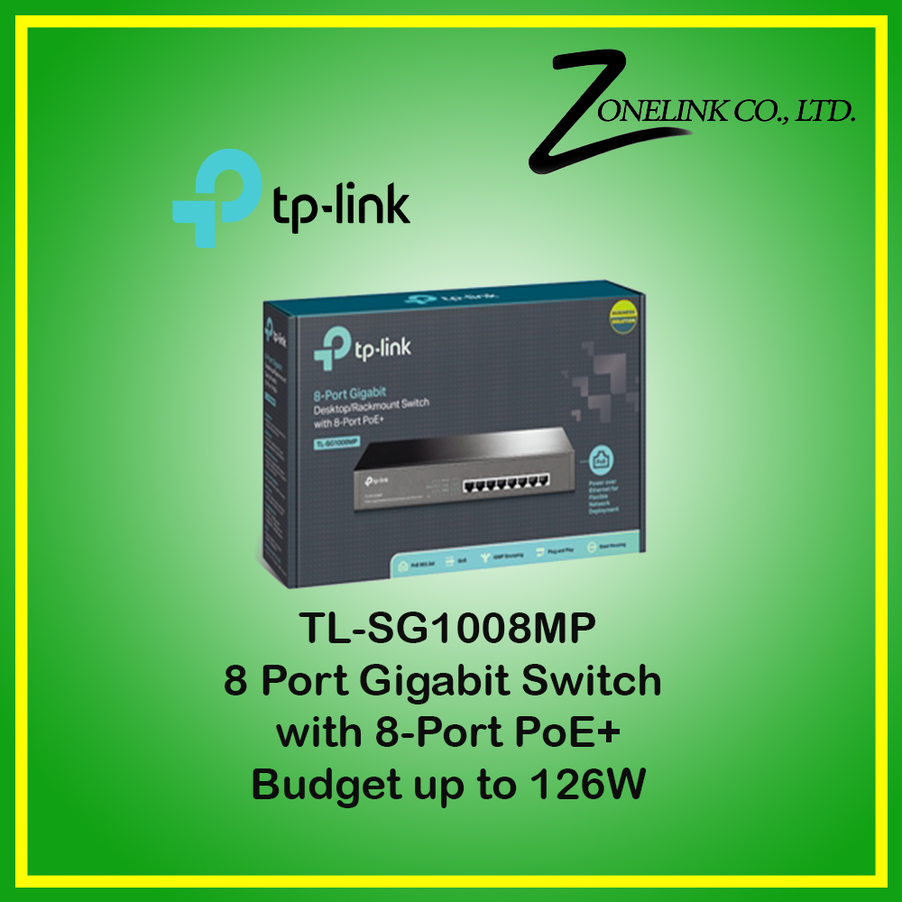TL-SG1008MP 8-Port Gigabit Desktop/Rackmount Switch with 8-Port PoE+