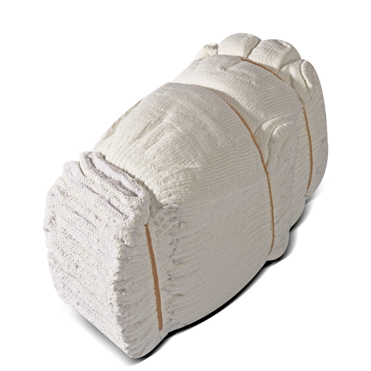 ถุงมือผ้า โพลีเอสเตอร์ สีขาว ขอบขาว ฟรีไซส์