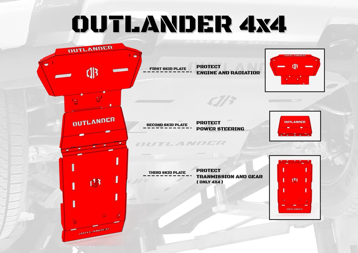 กันเเคร้ง OUTLANDER 4x4 (เอาท์แลนเดอร์) สั่งได้ เริ่มต้น 9800 บาท 3ชิ้น