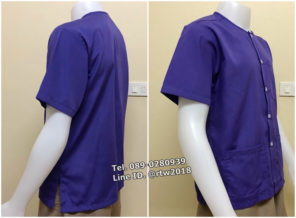 เสื้อสปาสีม่วง (รหัส D14)