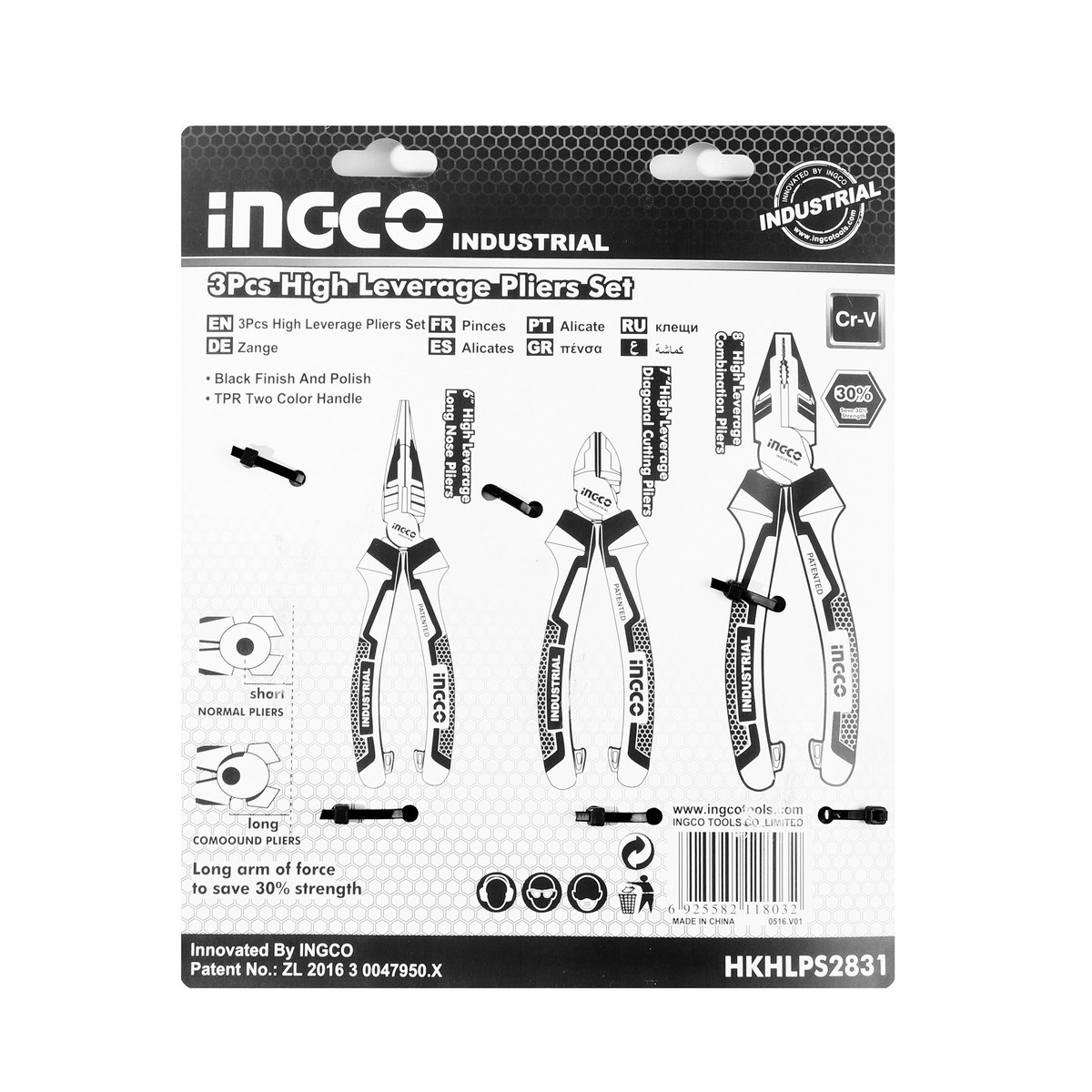 INGCO HKHLPS2831 ชุดคีม 3 ชิ้น