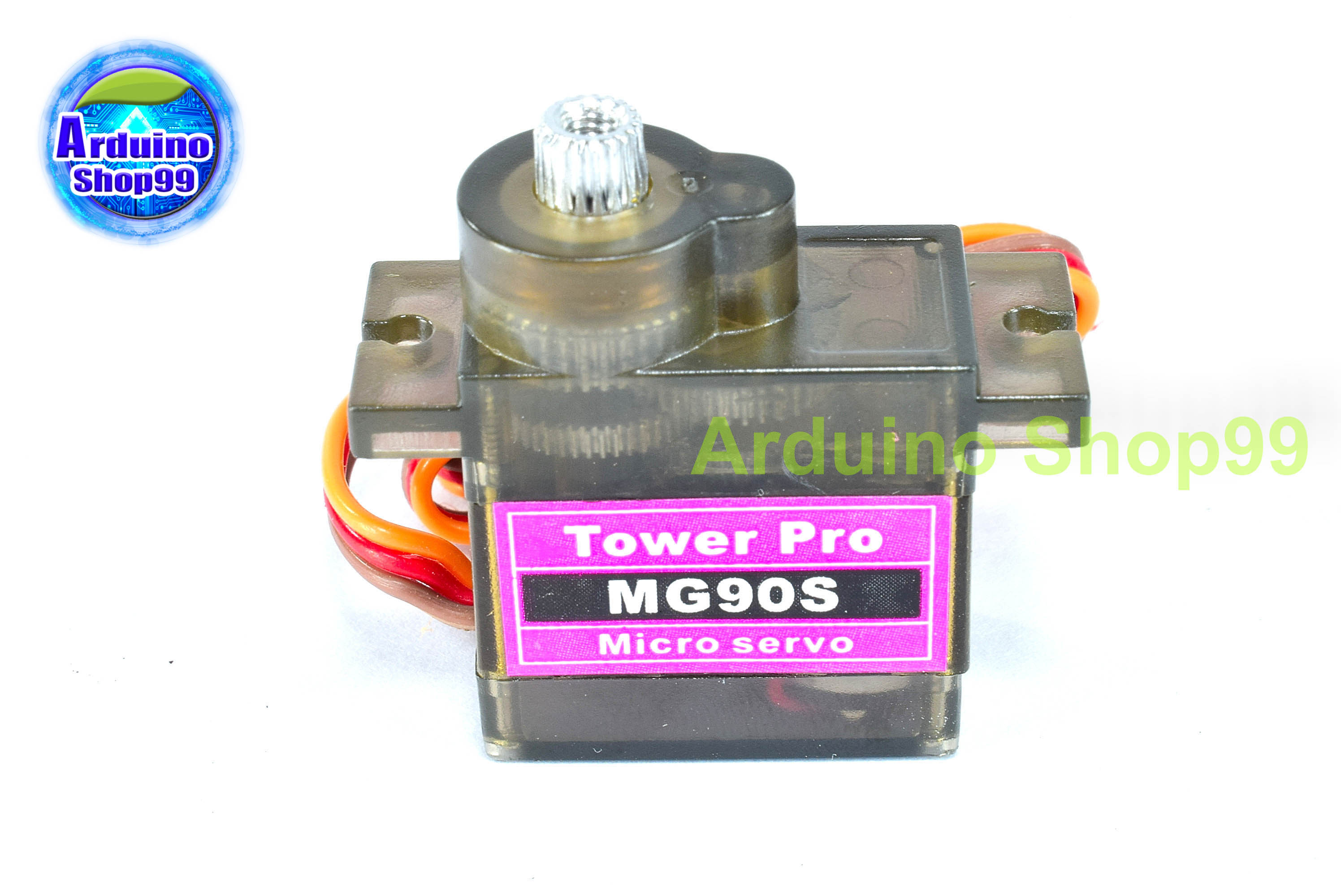เซอร์โว Tower pro MG90S หมุนได้ 360 องศา กลับหน้า-หลังได้ คล้ายมอเตอร์ แรงบิด 2 kg/cm (4.8V) เฟืองโลหะ