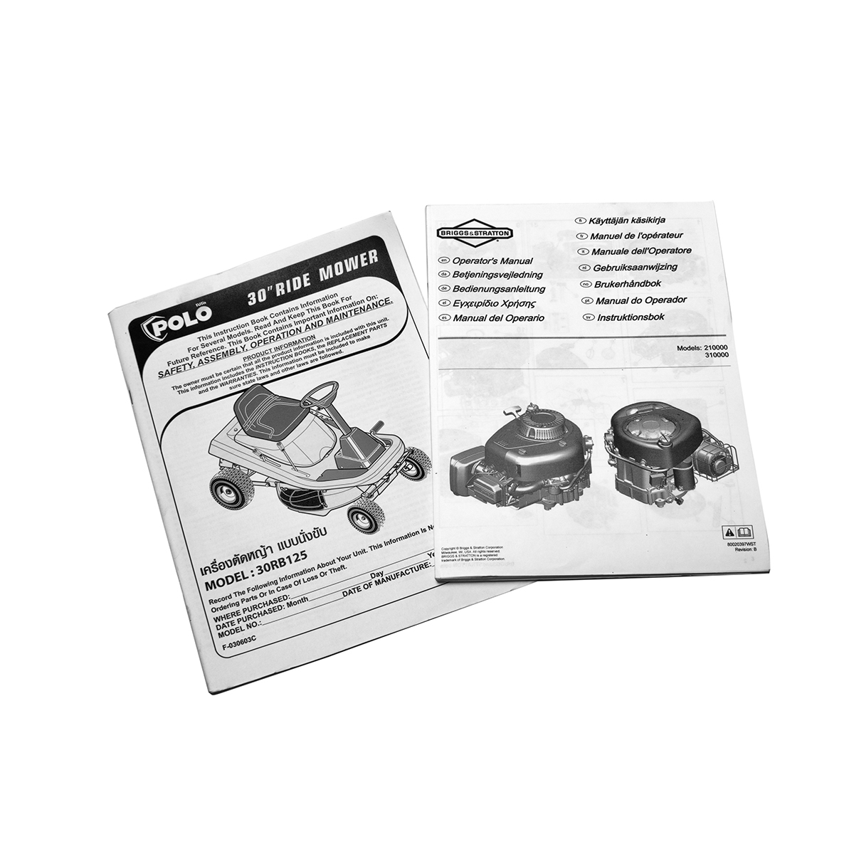 POLO 30RB125 รถตัดหญ้านั่งขับ 30" เบนซิน 12.5HP เครื่องยนต์ Briggs & Stratton