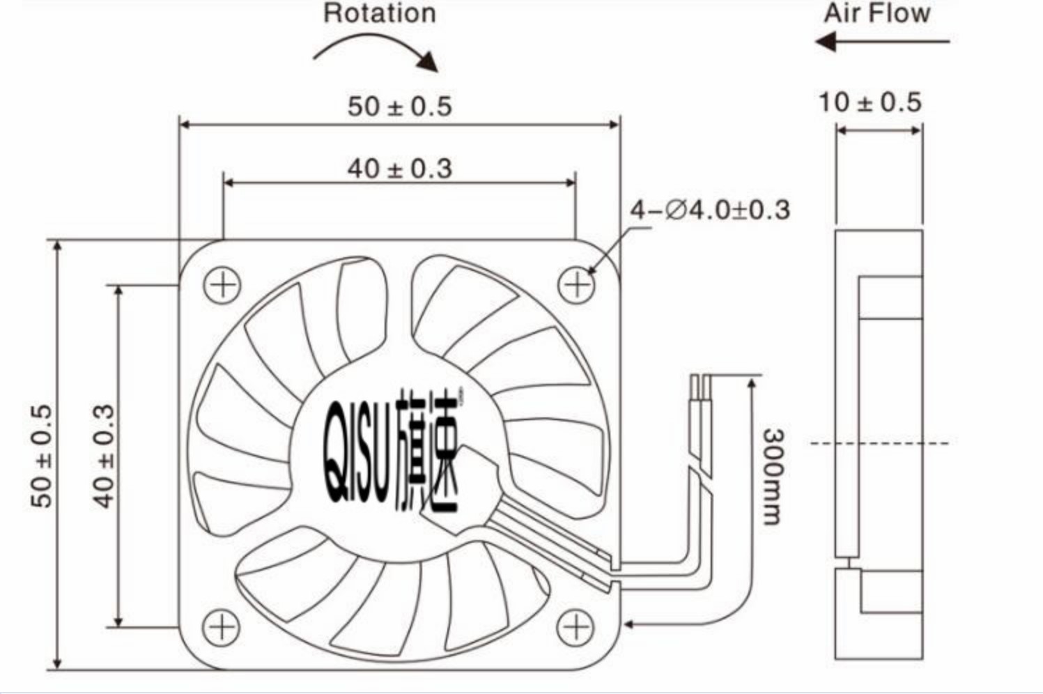 5010 พัดลมระบายความร้อนขนาดเล็ก 5V,12V,24VDC 50x50x10 mm. DC Brushless Fan( 1 ชิ้น)