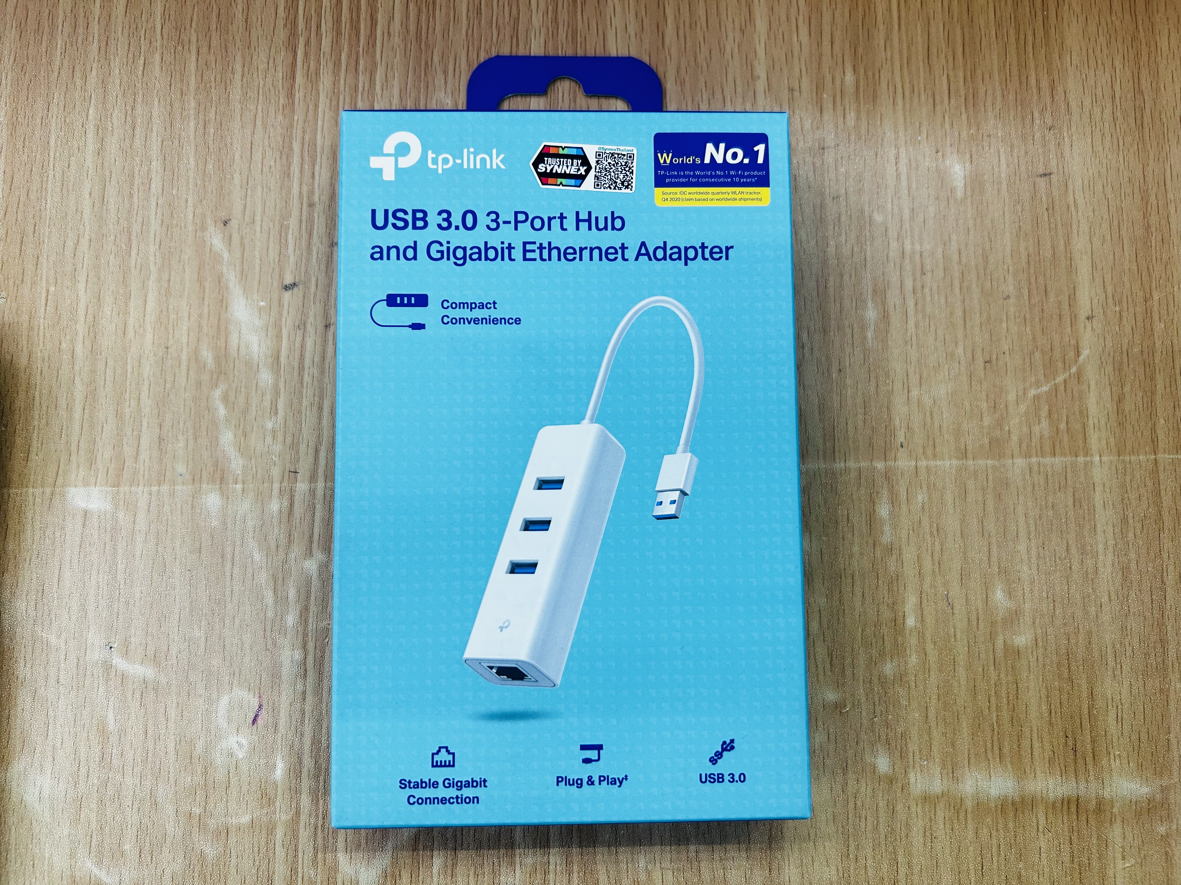 USB 3.0 3-Port Hub & Gigabit Ethernet Adapter 2 in 1 USB Adapter UE330