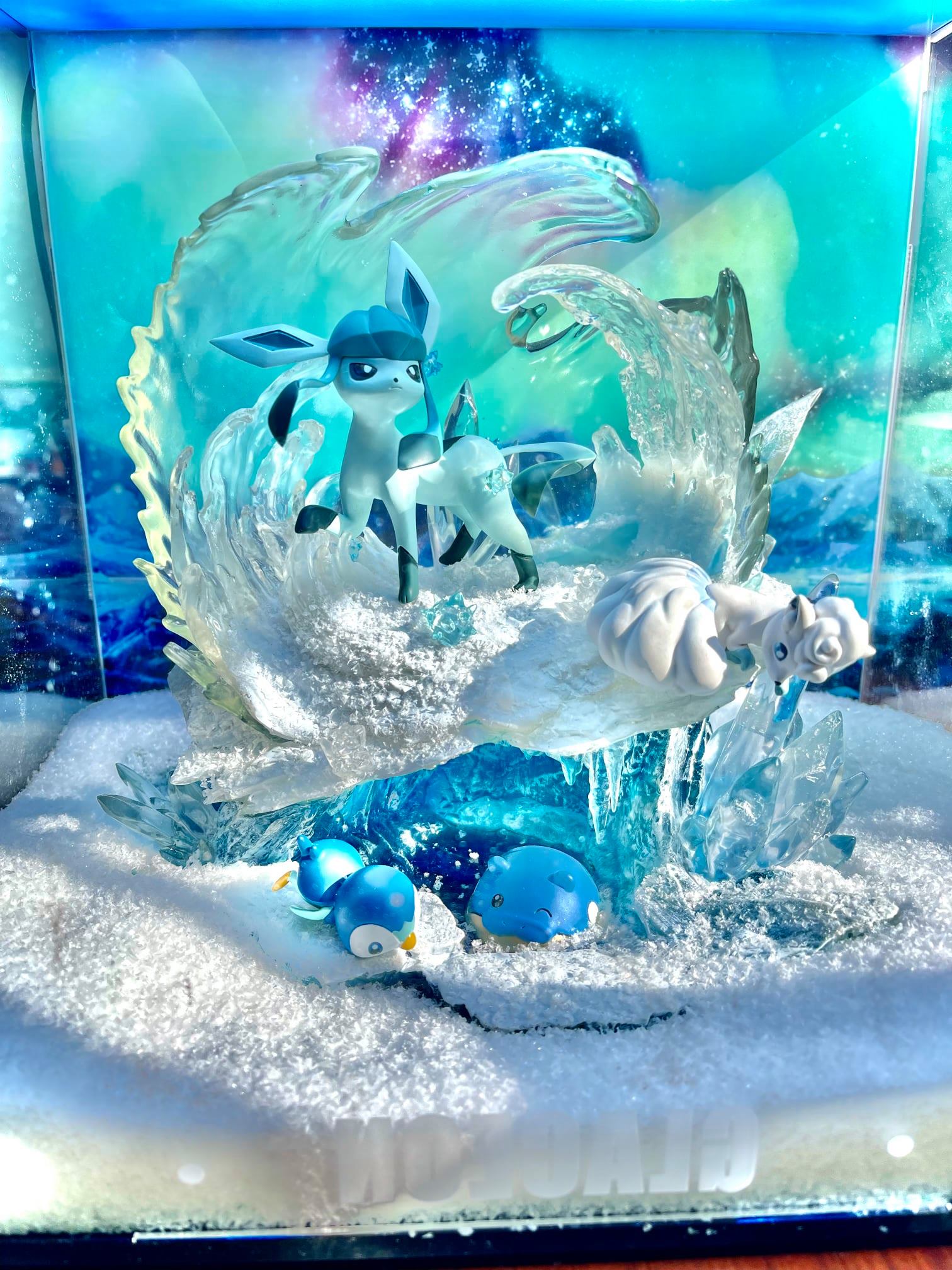 GENESIS Studio - Glaceon(Eevee use Ice Stone) on ice field with Piplup and Spheal โปเกมอน POKEMON(Pokémon) อีวุย กราเซีย