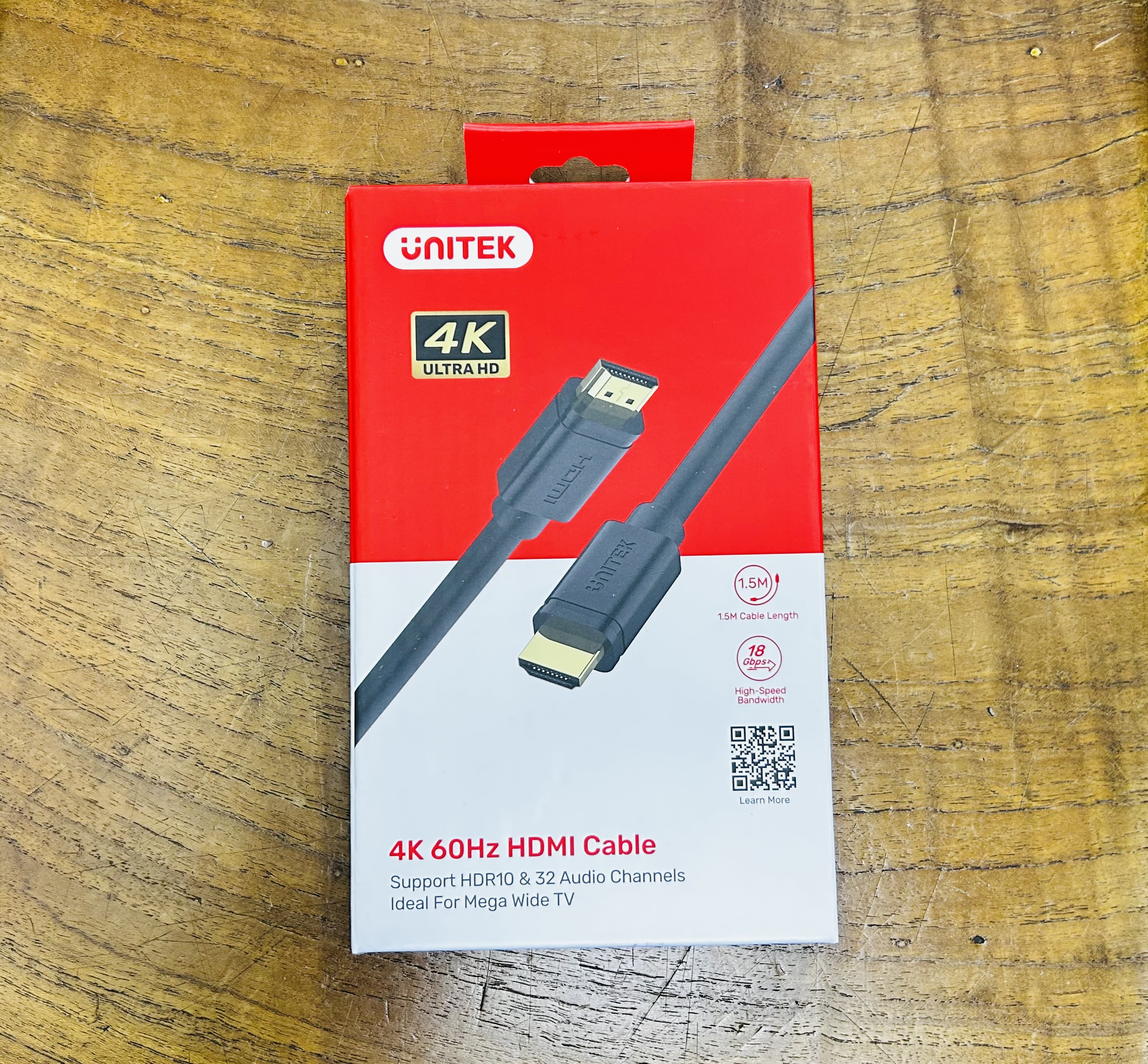 Unitek Y-C137m 1.5m HDMI 2.0 Cable 4K/60p with HDR10 &32 Audio Channels