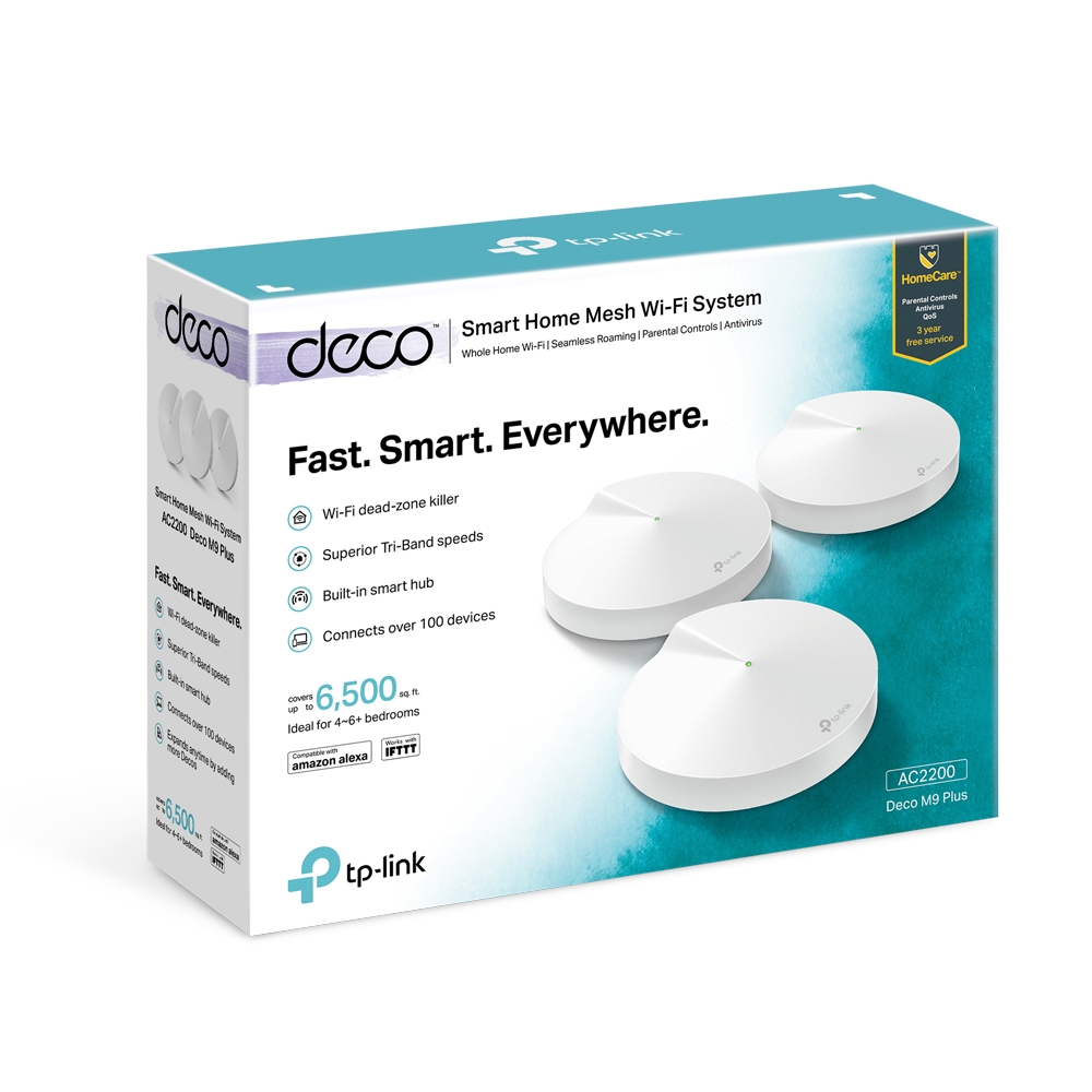 Deco M9 Plus Pack3 AC2200 Smart Home Mesh Wi-Fi System