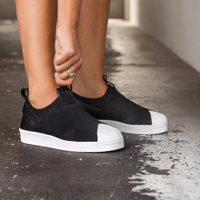 Adidas Slip-on Black ตาข่าย