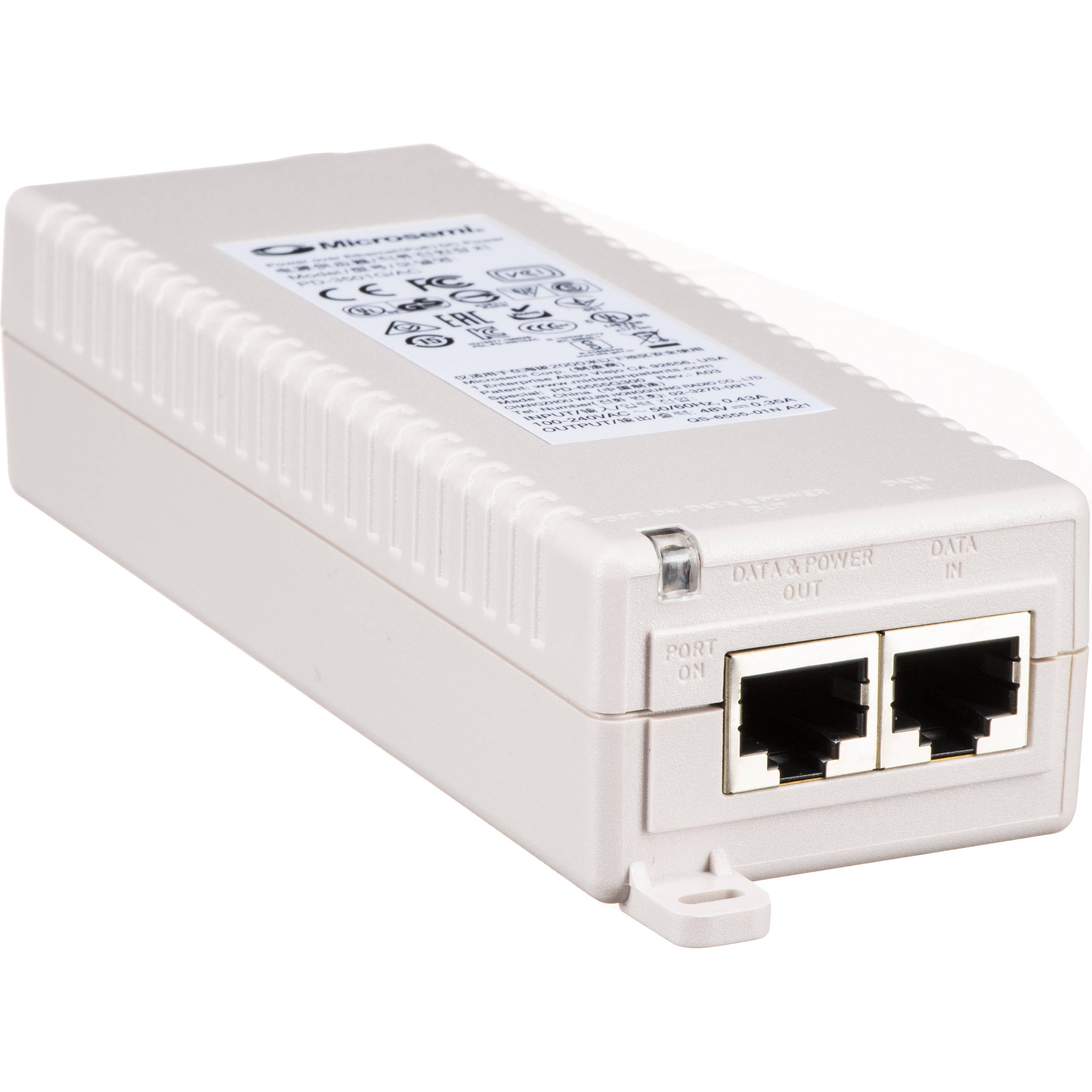 HPE-R2X22A Aruba Instant On 15.4W 802.3af PoE Midspan Injector + HPE-JW124A PC-AC-NA North America AC Power Cord