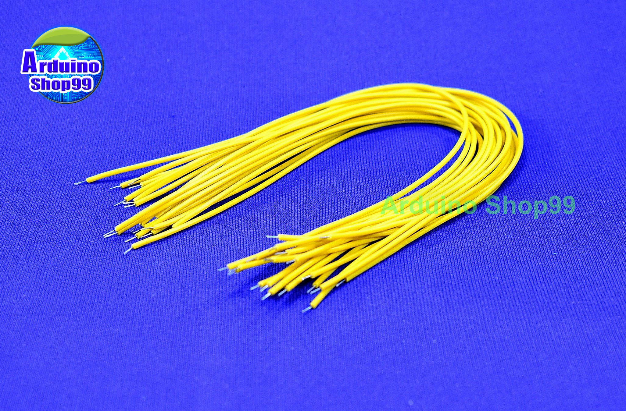 wire 20 cm-Yellow-20เส้น (หัวชุบตะกั่วพร้อมบัดกรี)