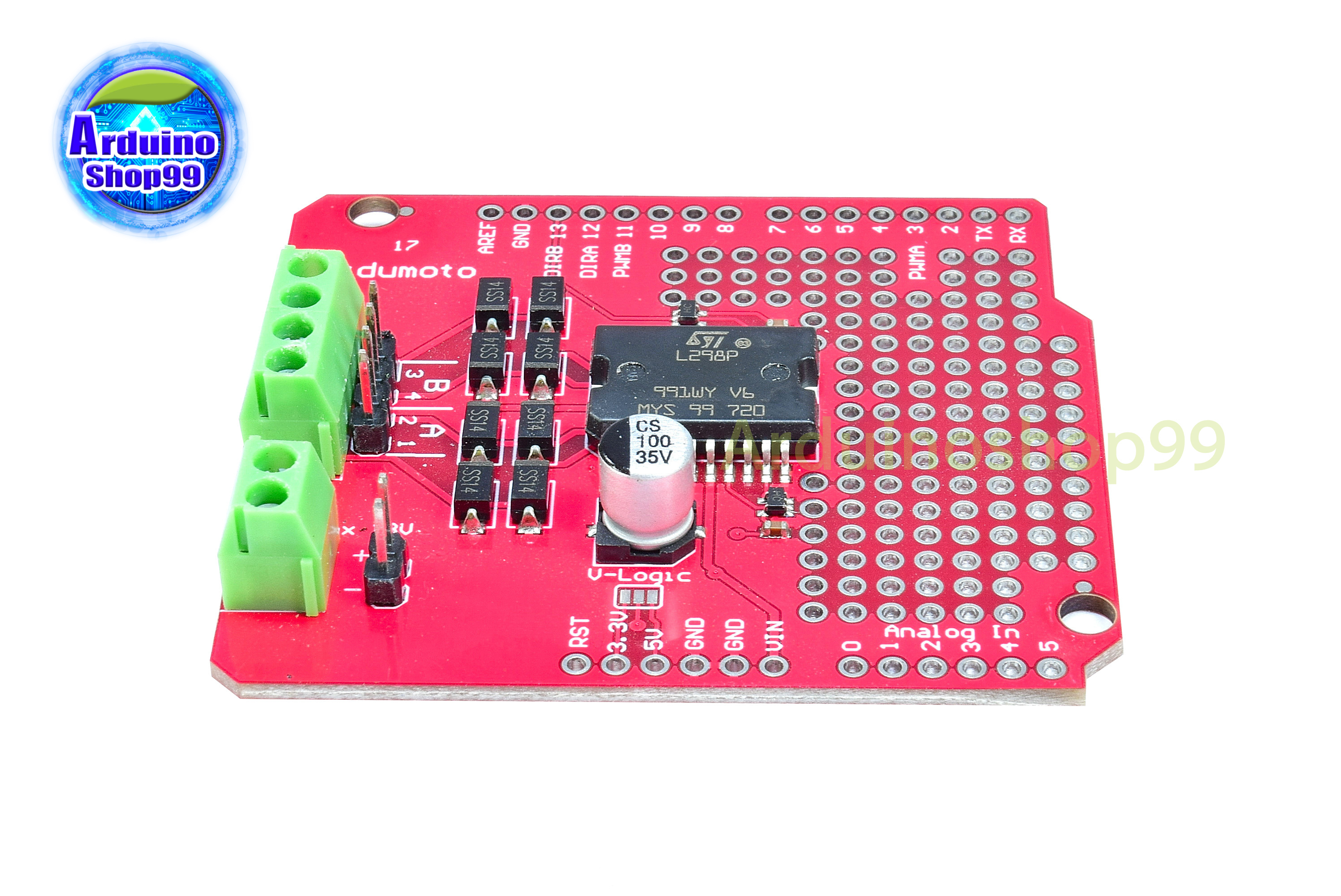 Supporting L298P high current dual-channel trolley motor driver board smart car recommended