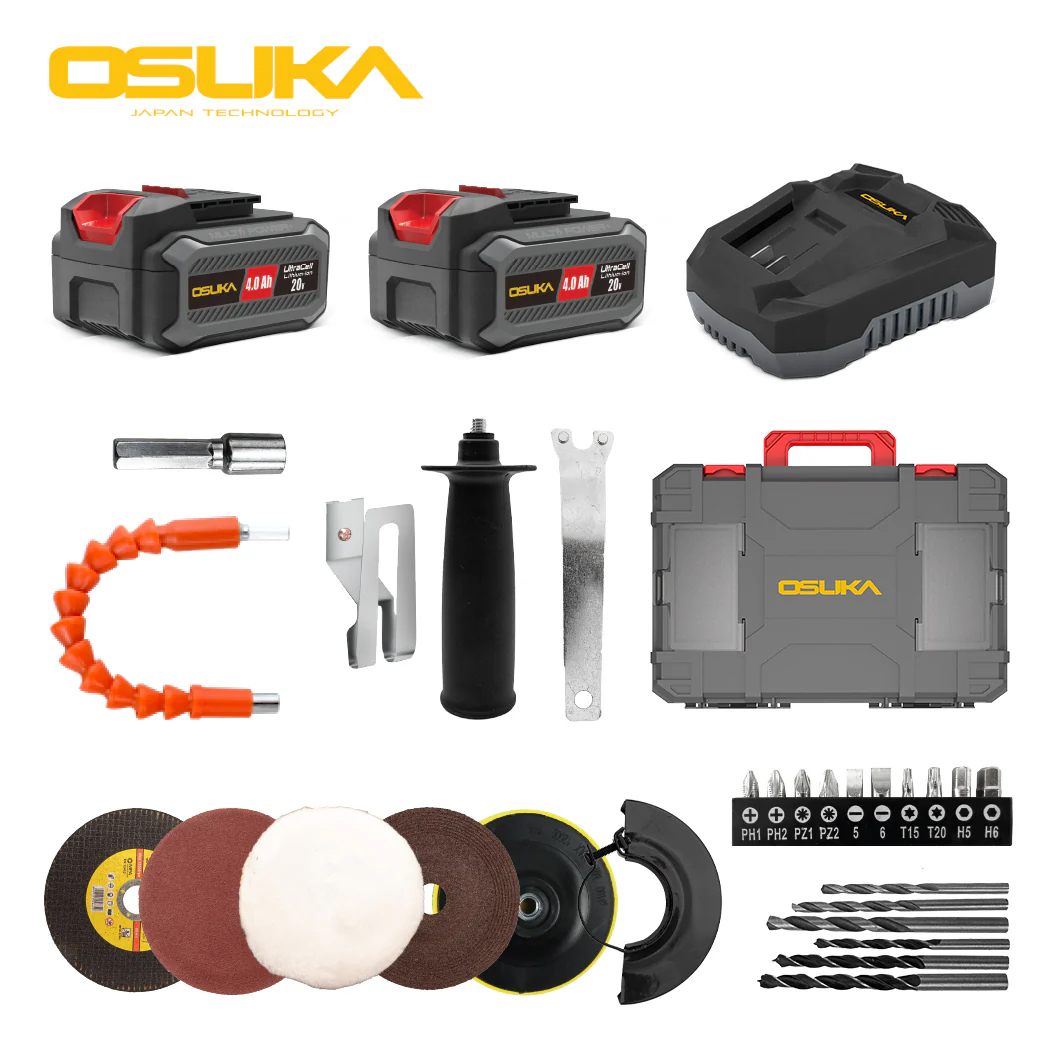 OSUKA OCK151-M2 ชุดสว่านกระแทก+เครื่องเจียรไร้สาย 20V พร้อมแบตx2