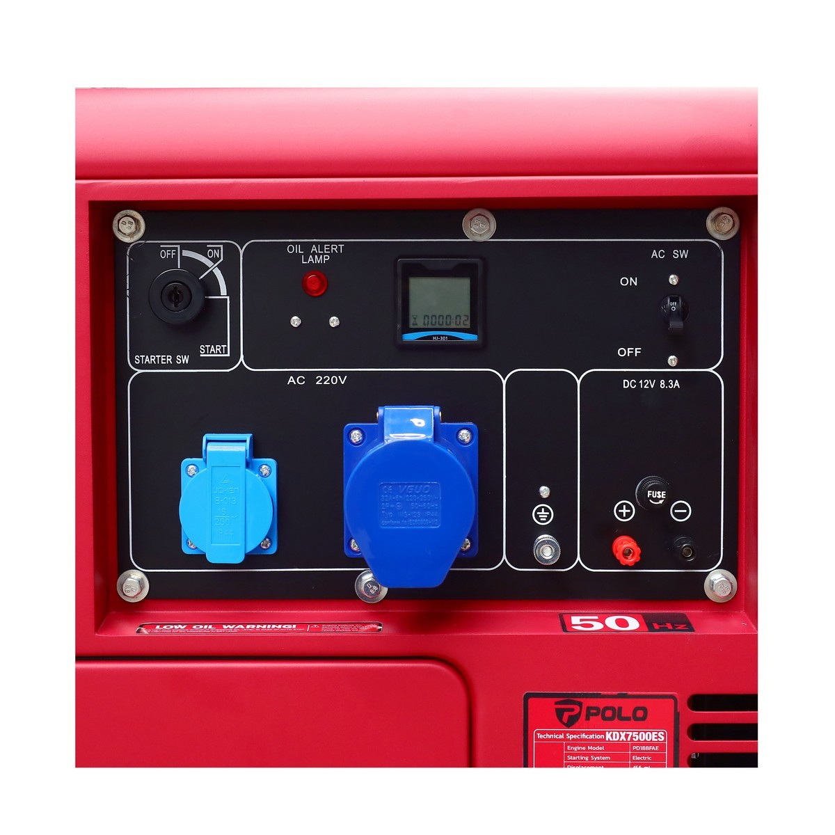 POLO KDX7500ES เครื่องปั่นไฟดีเซล 5.5kw รุ่นเสียงเงียบ 9HP กุญแจ