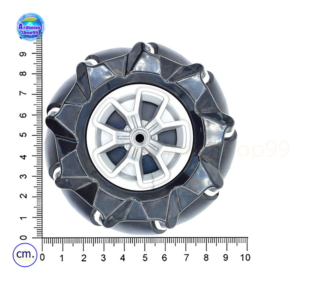 ล้อหมุนรอบทิศทางขนาด 97 mm Mecanum wheel Left and Right Steering Wheel (L+R) จำนวน 2 ล้อ:ซ้ายและขวา