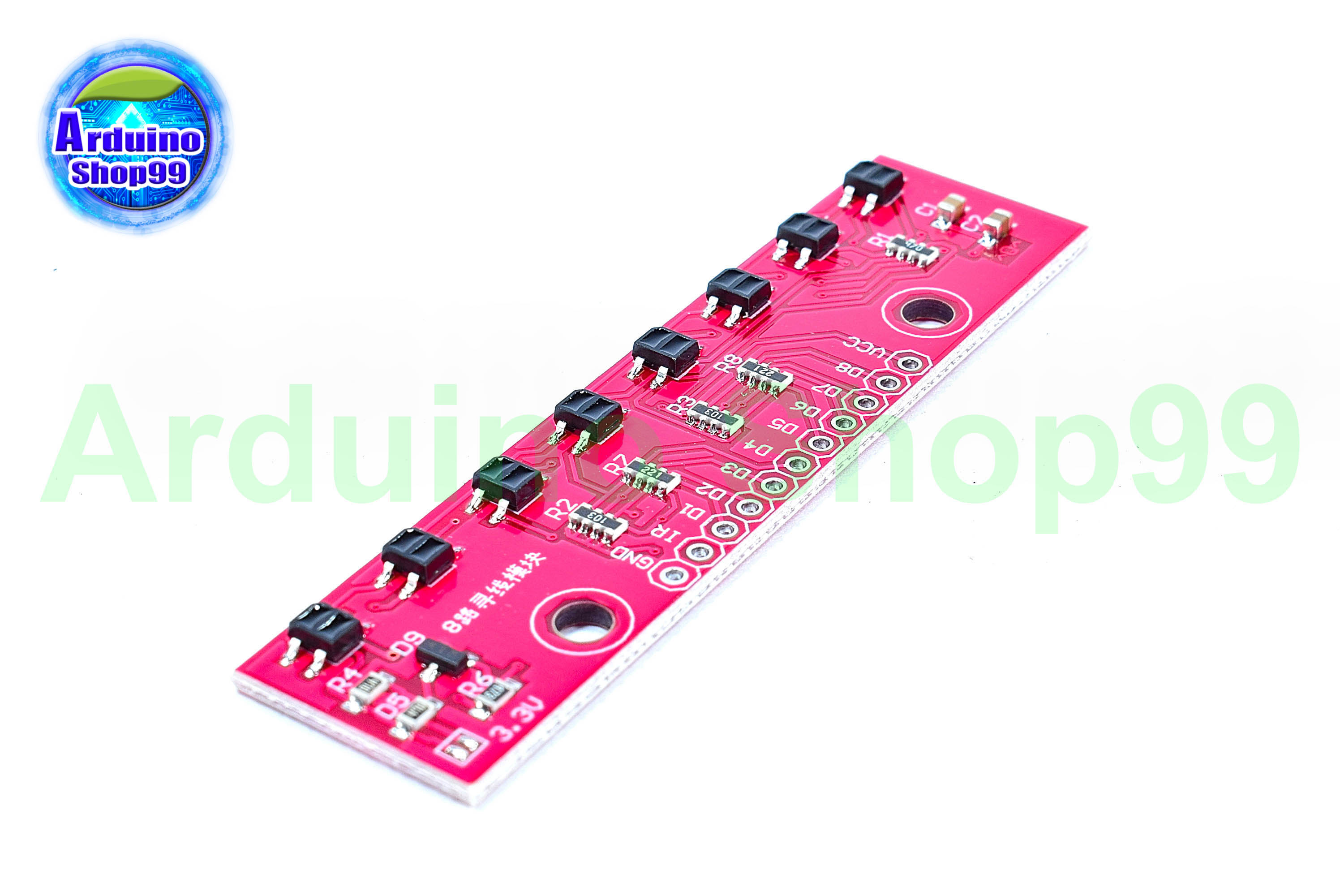 เซ็นเซอร์ตรวจจับขาว-ดำ 8 ช่อง 8-way tracing module sensor