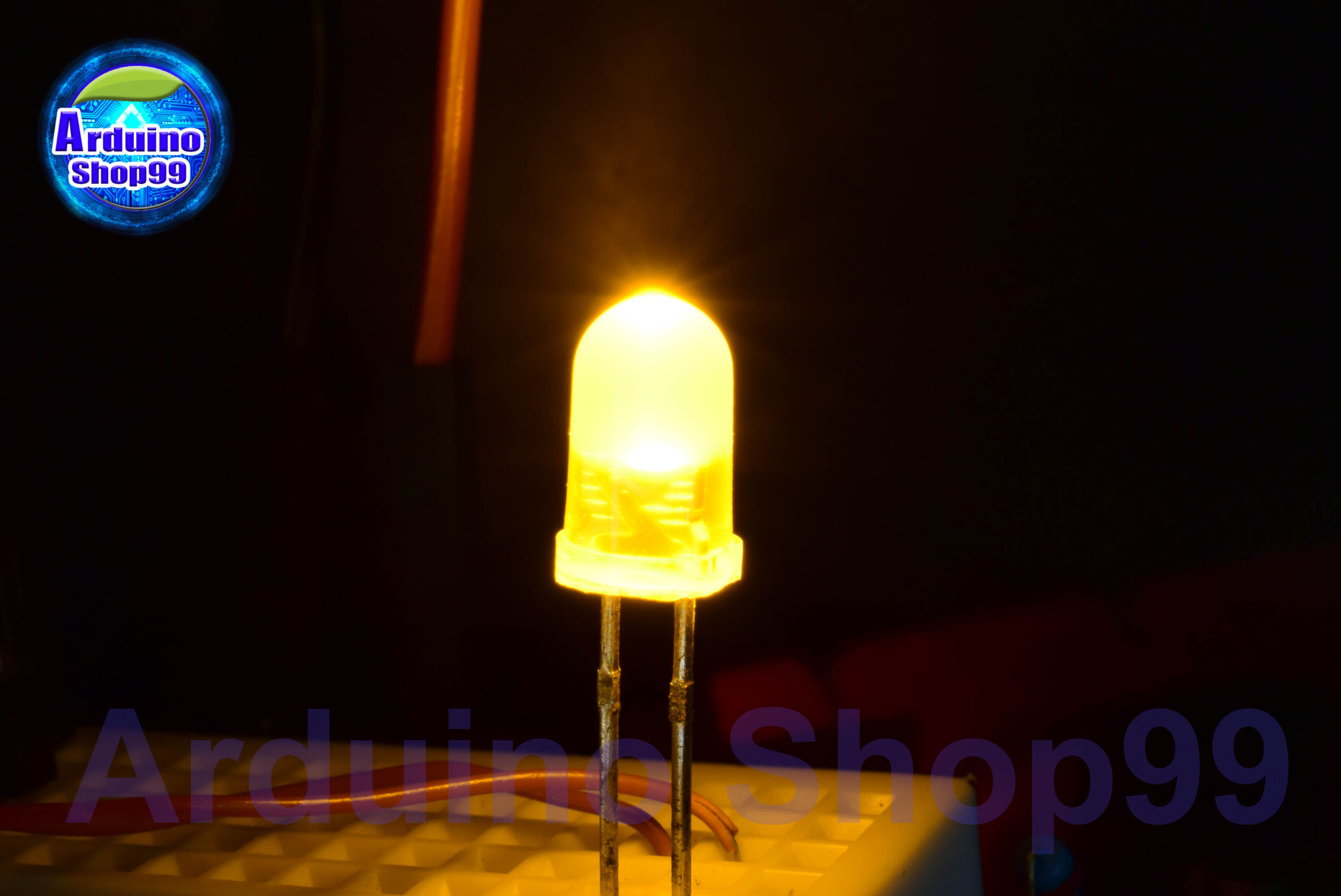 LED 5mm Yellow (เหลือง) 1 ชุด 20 ตัว