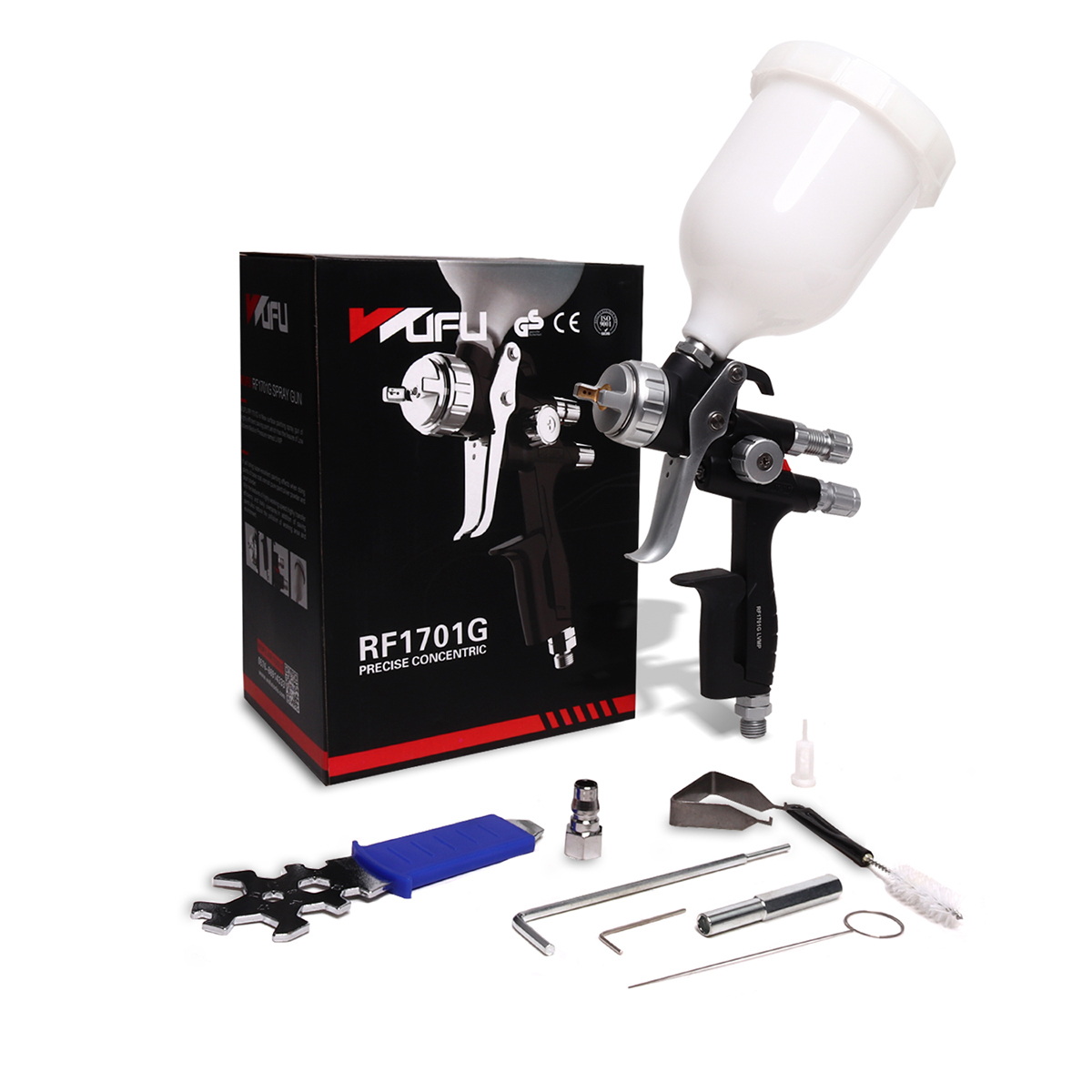 WUFU RF1701AG กาพ่นสี 1.3mm 600cc (กาบนพลาสติก) LVMP