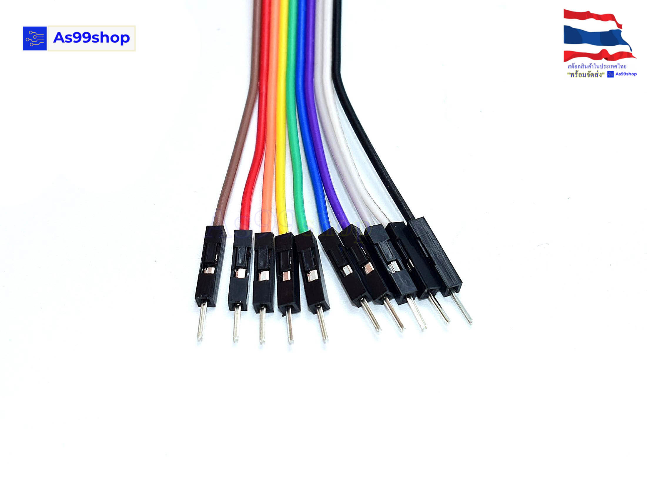 สายไฟจัมเปอร์+ปากคีบจระเข้ขนาด 35 มิลลิเมตร ความยาว 20,30 เซนติเมตร( 1 แผง 10 เส้น )